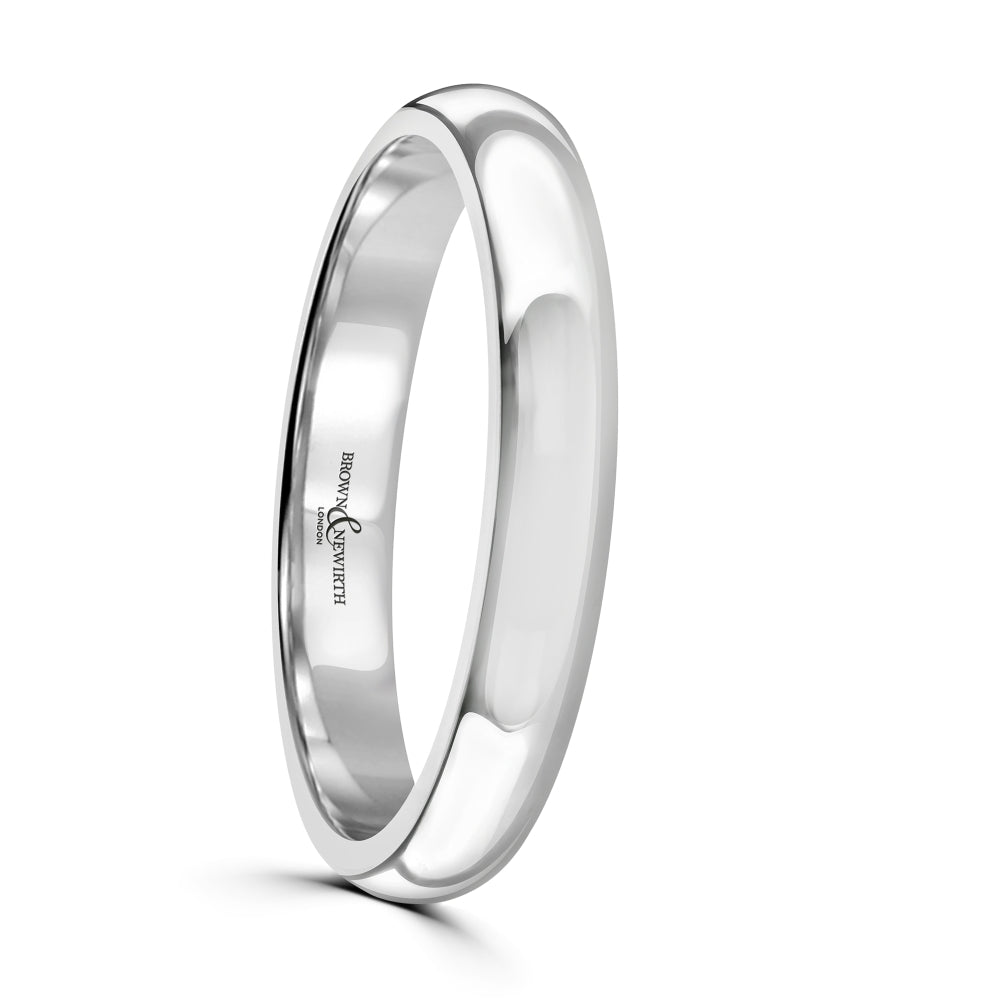 Platinum 2.5mm Heavy Court Wedding Band