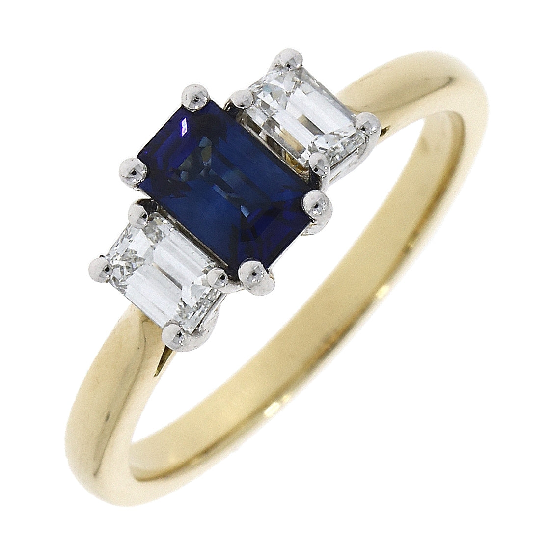 18ct Gold Sapphire & Diamond Trilogy Ring