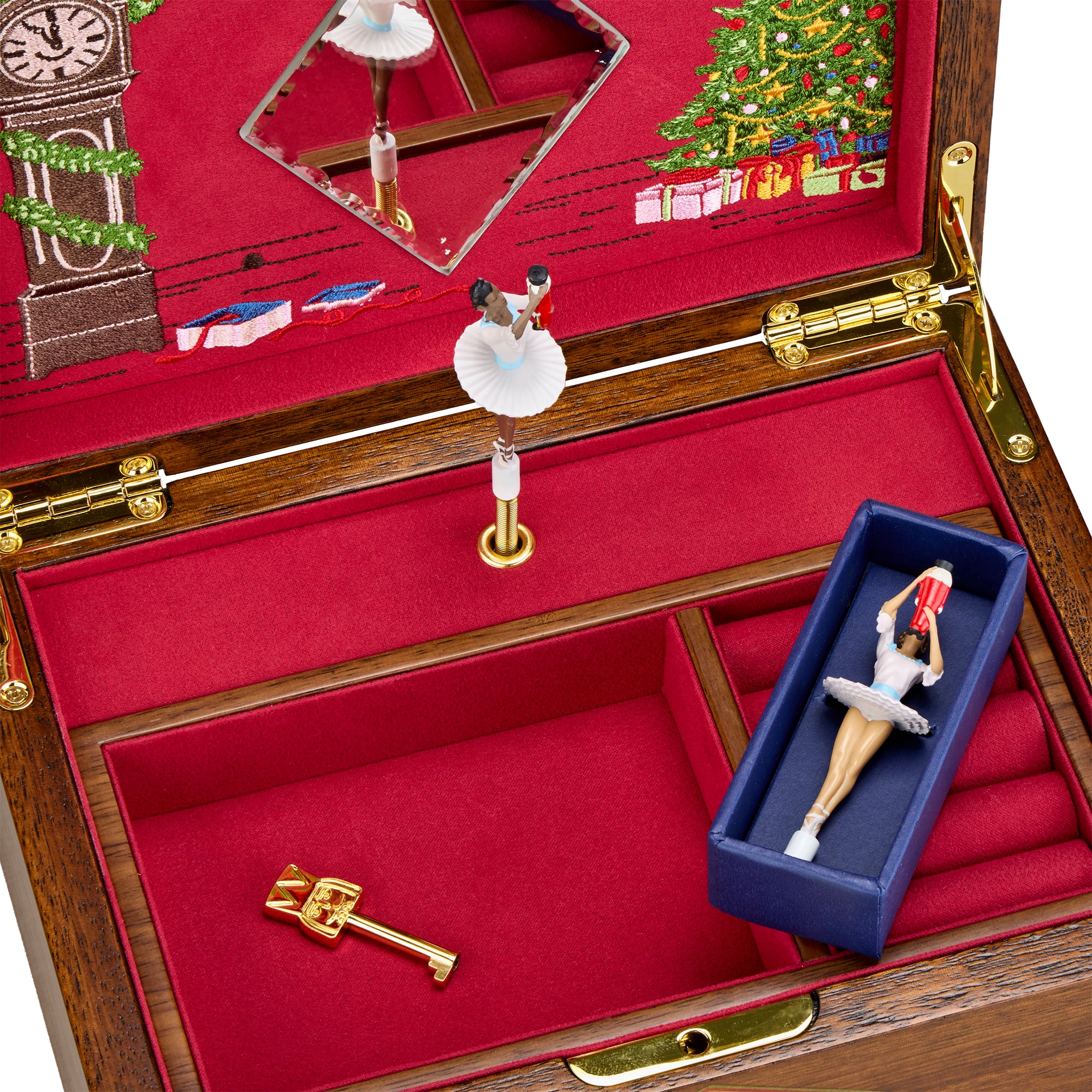 Wolf 1834 Ballet Musical Jewellery Box- Nutcracker Walnut Wood