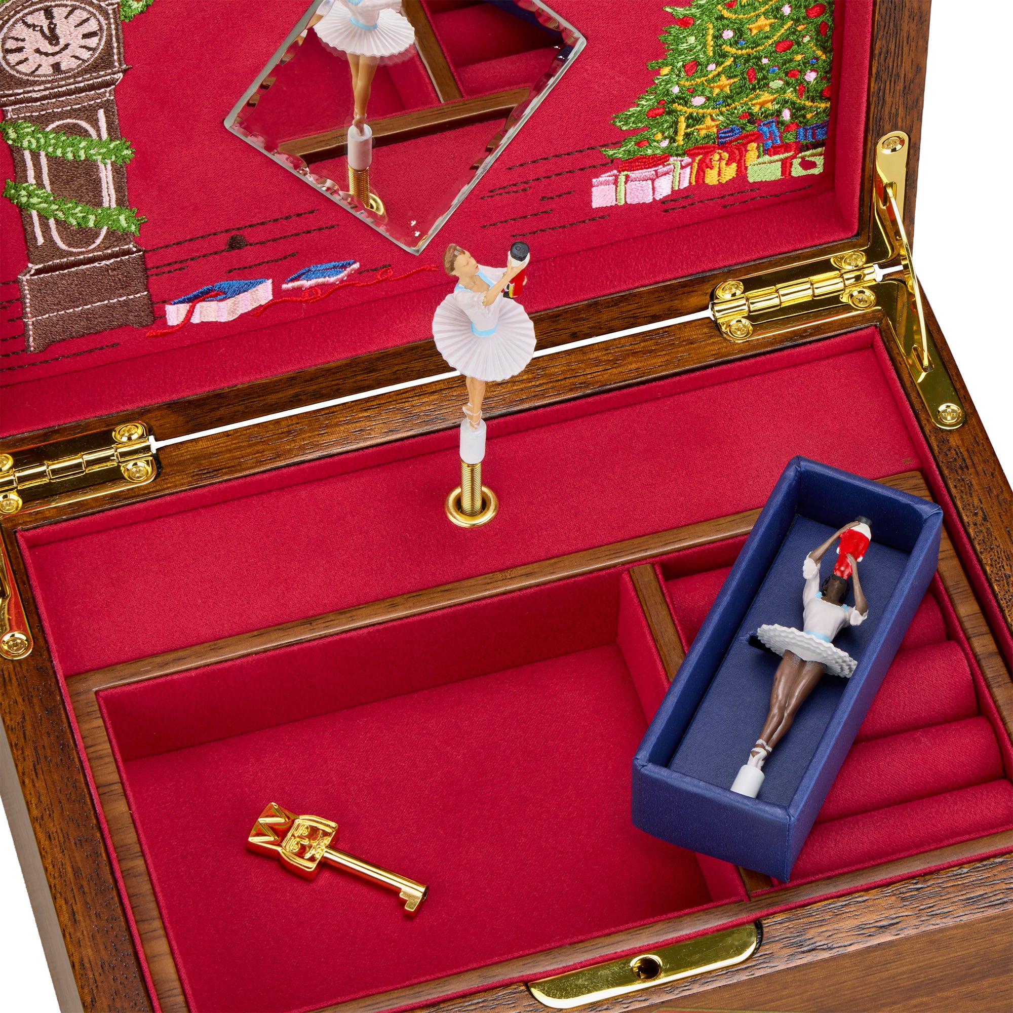 Wolf 1834 Ballet Musical Jewellery Box- Nutcracker Walnut Wood