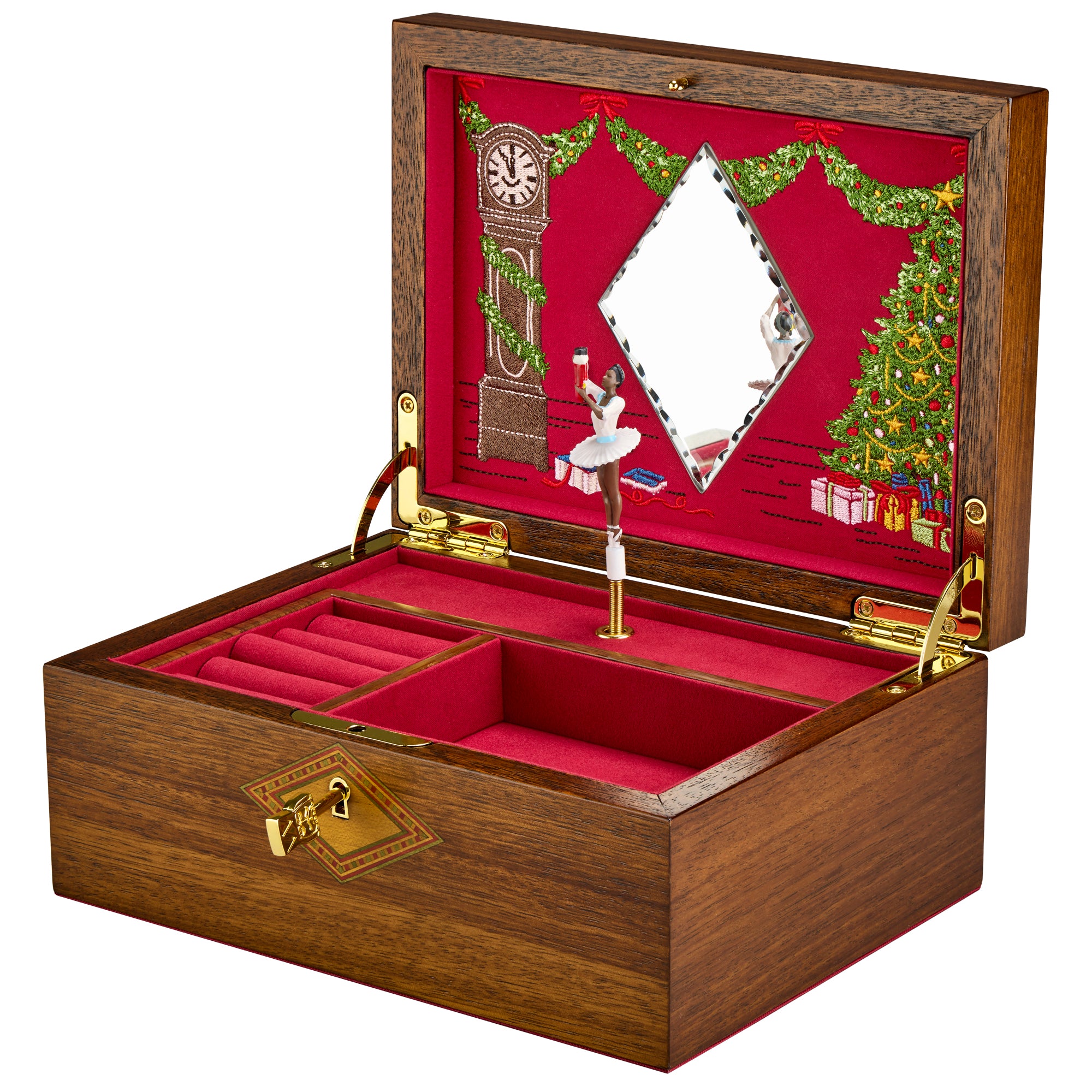 Wolf 1834 Ballet Musical Jewellery Box- Nutcracker Walnut Wood