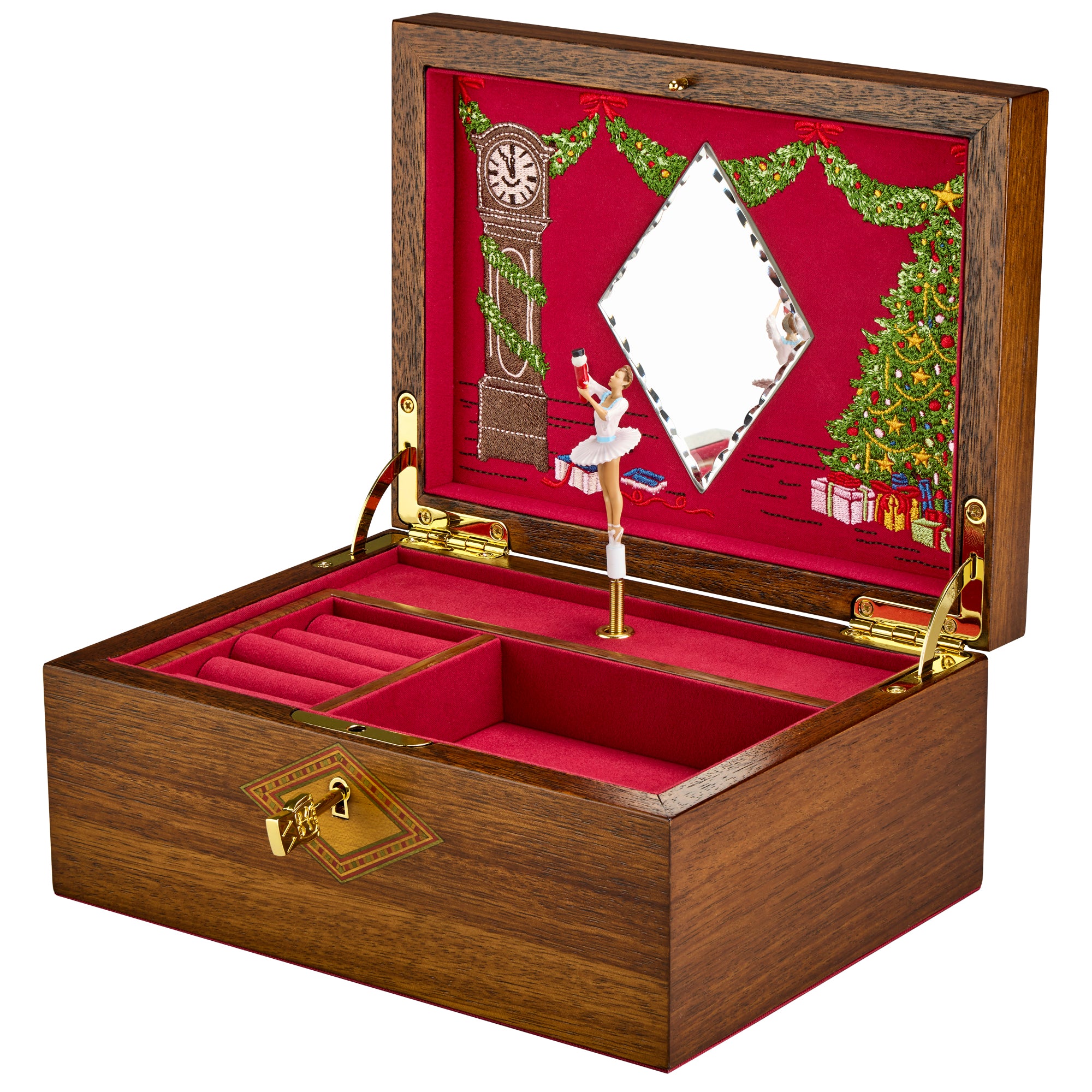 Wolf 1834 Ballet Musical Jewellery Box- Nutcracker Walnut Wood