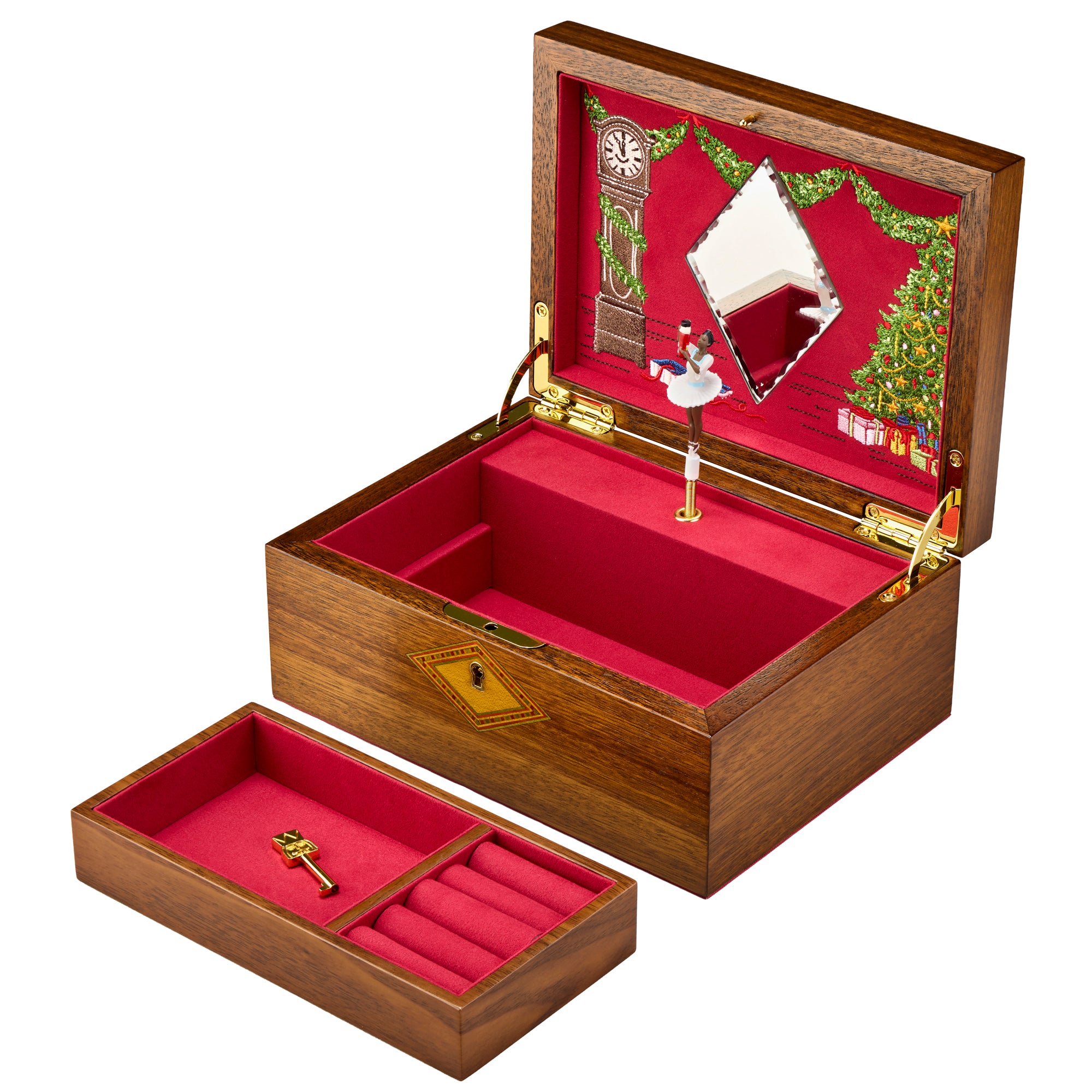 Wolf 1834 Ballet Musical Jewellery Box- Nutcracker Walnut Wood