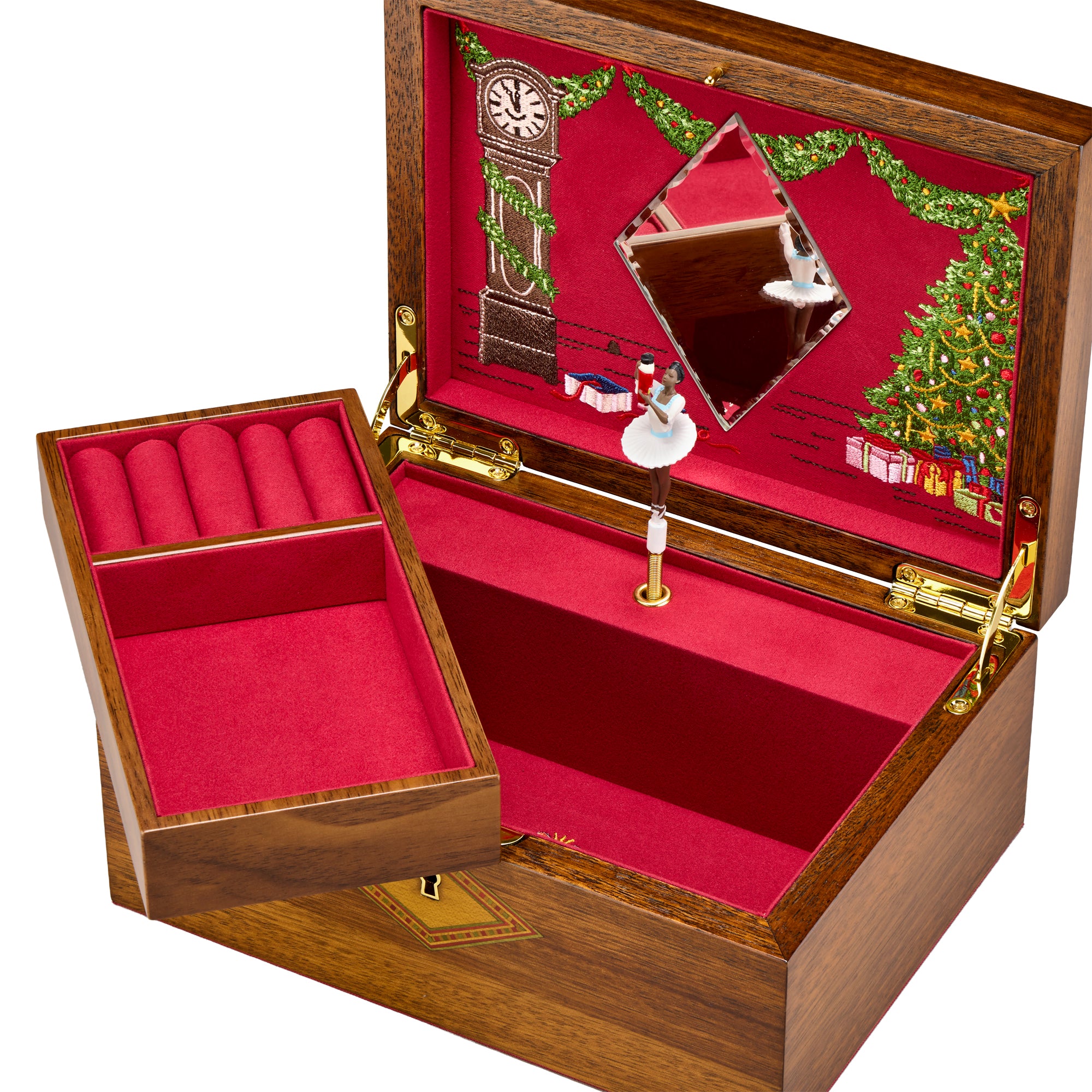 Wolf 1834 Ballet Musical Jewellery Box- Nutcracker Walnut Wood