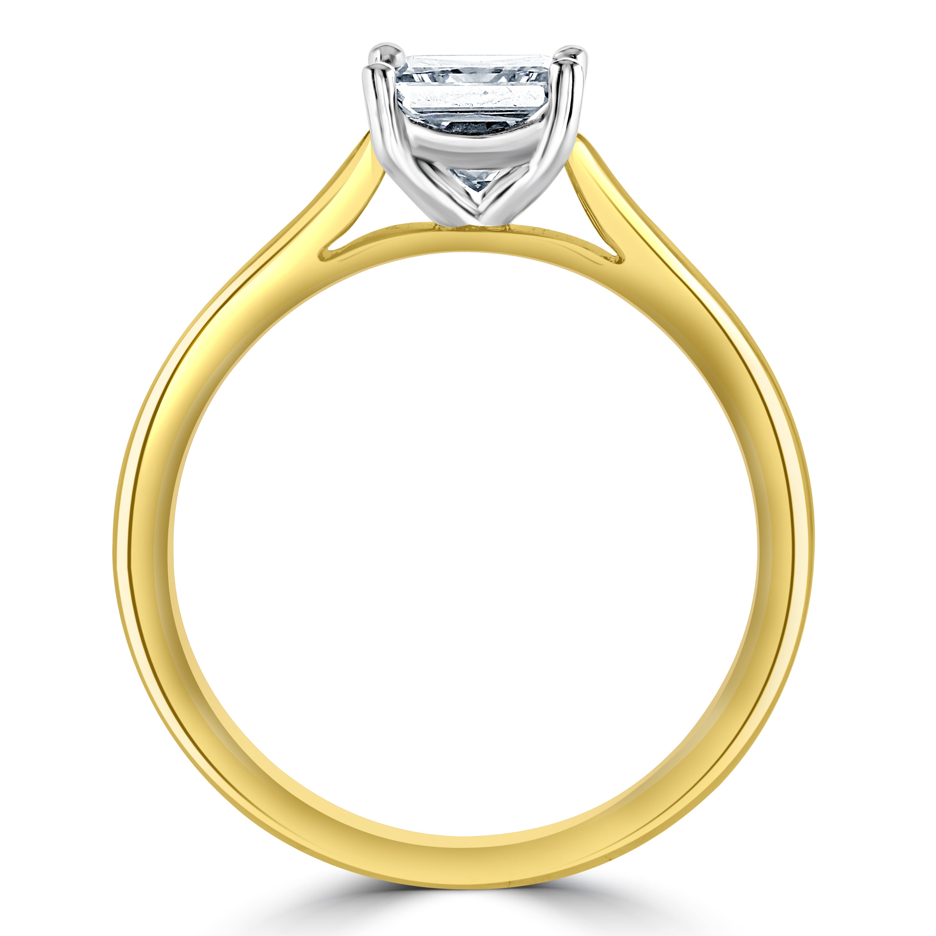 0.80ct Princess Cut Diamond Solitaire 18ct Yellow Gold Ring
