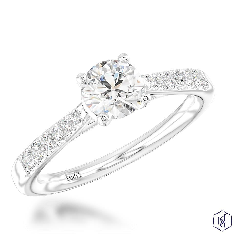 Skye Classic Round Round Brilliant Cut Platinum Solitaire Diamond