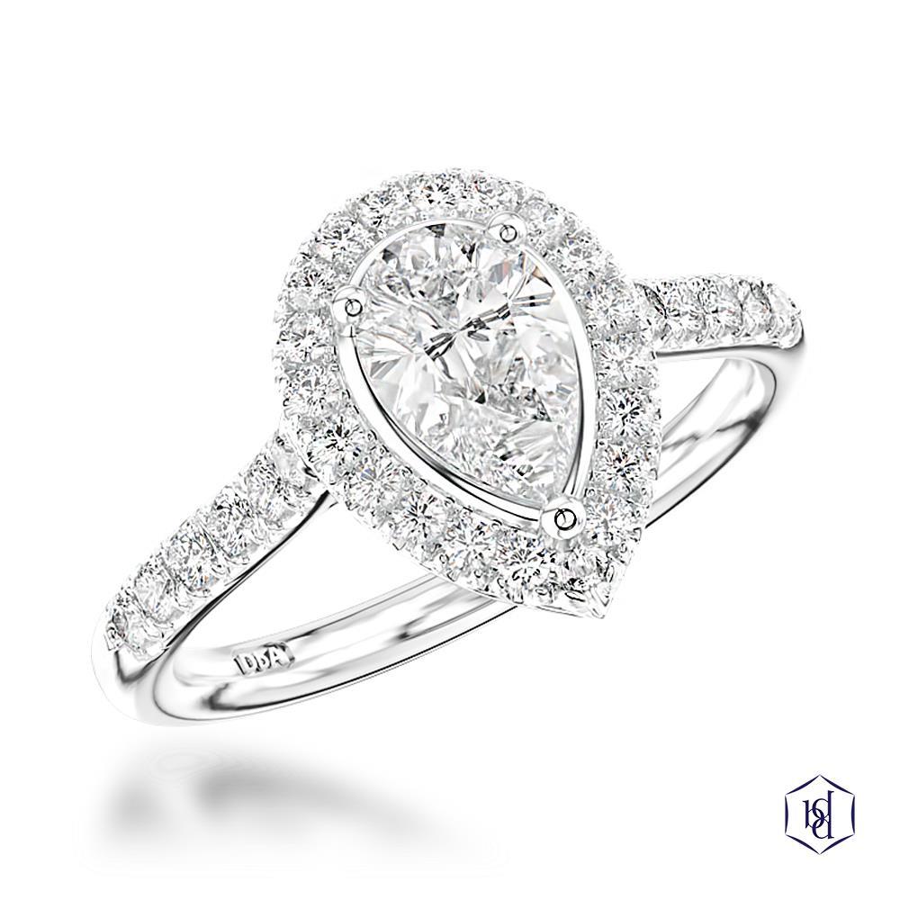 Skye Pear Pear Shape Cut Platinum Cluster Diamond