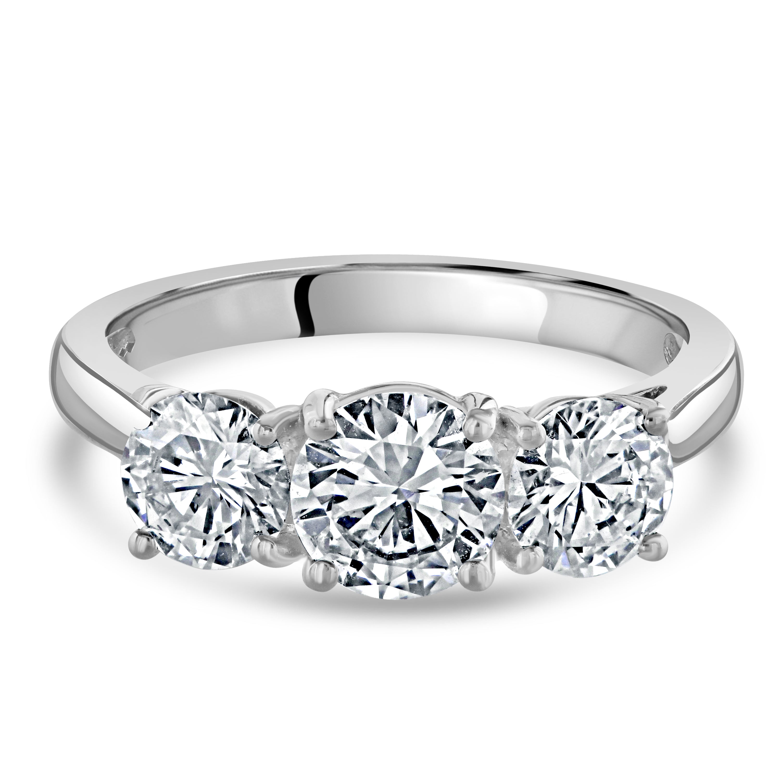 Platinum Round Brilliant Cut Diamond Trilogy Ring