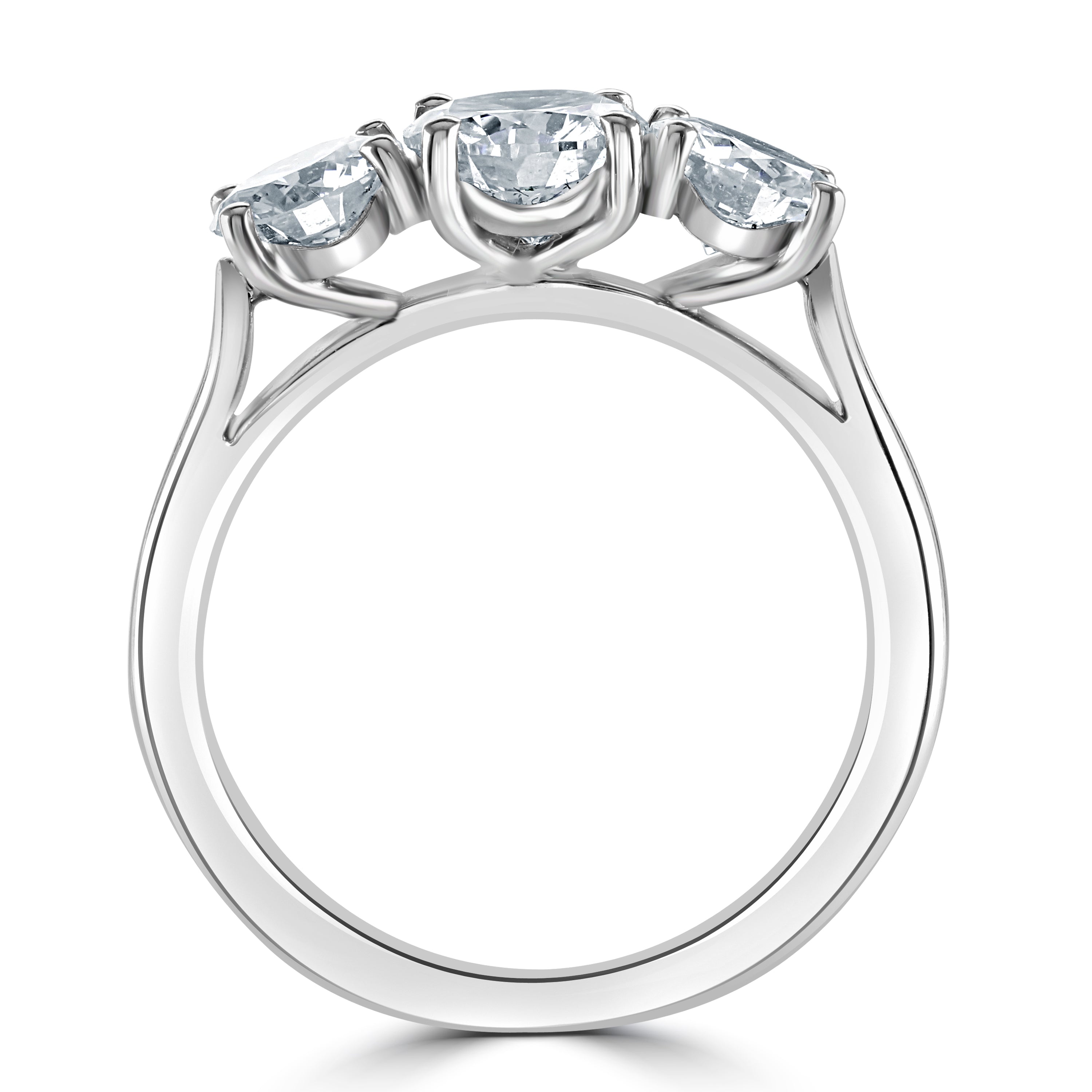 Platinum Round Brilliant Cut Diamond Trilogy Ring