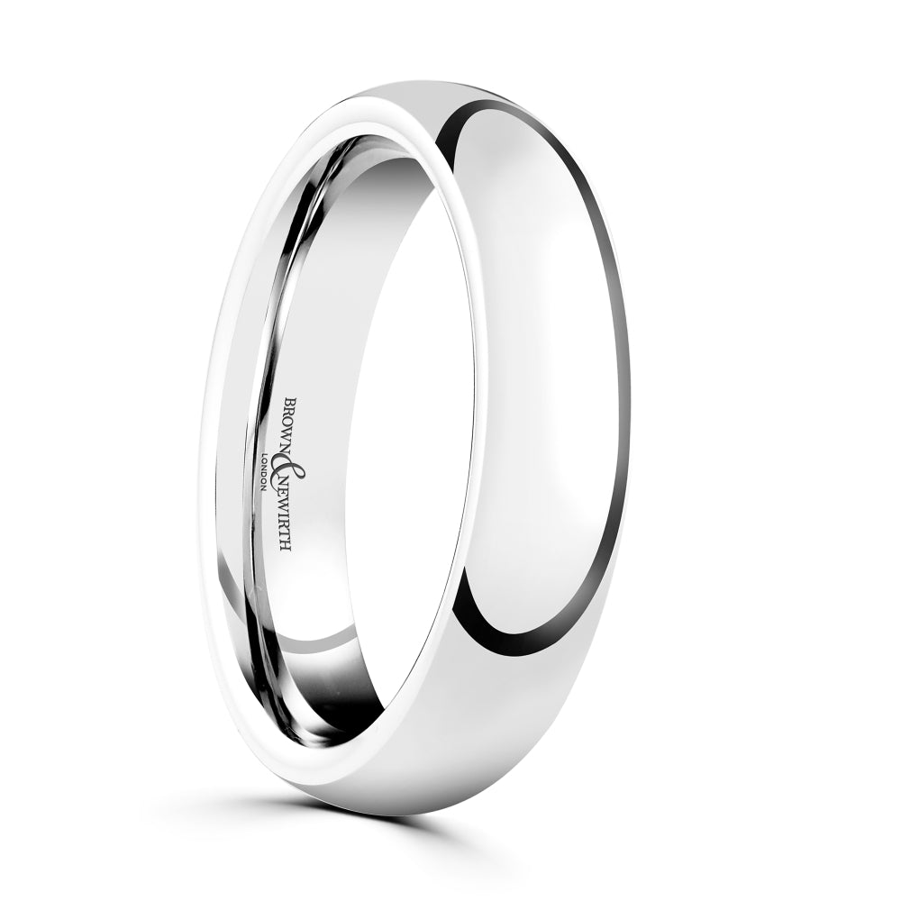 Platinum 5mm Heavy Court Wedding Band