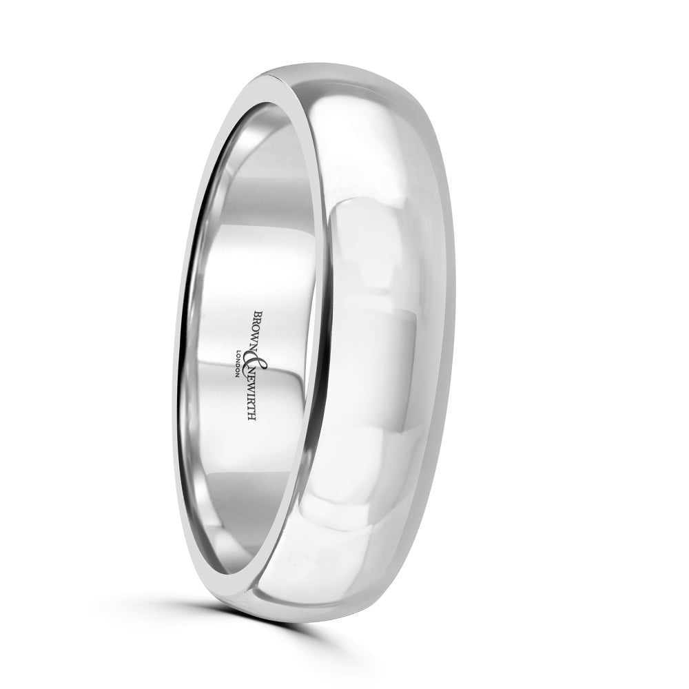 Platinum 6mm Heavy Court Wedding Band