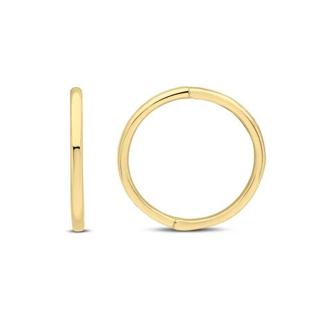 9ct Yellow Gold Hinged Sleeper Hoop Earrings 10mm