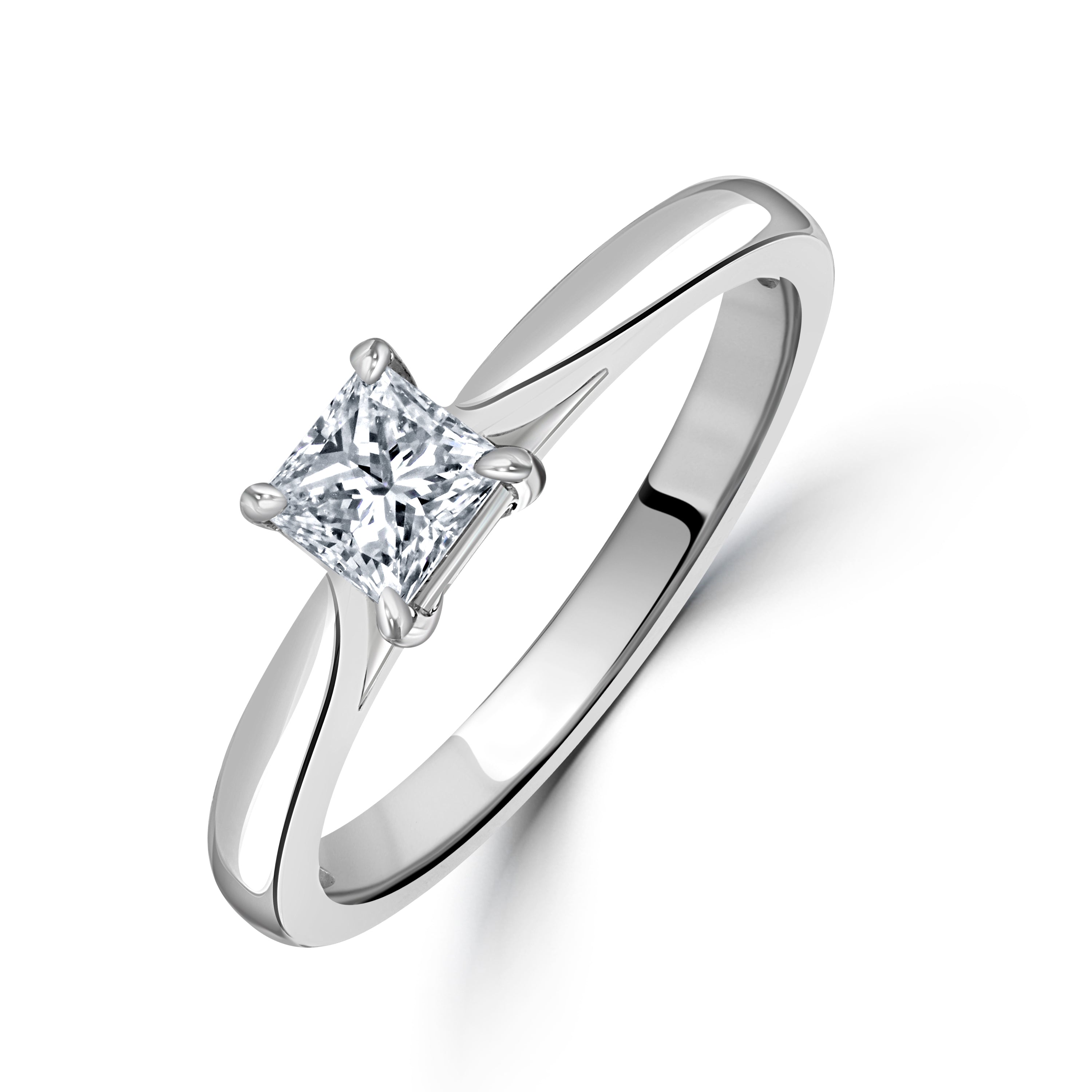 0.40ct Diamond Princess Cut Solitaire Platinum Ring