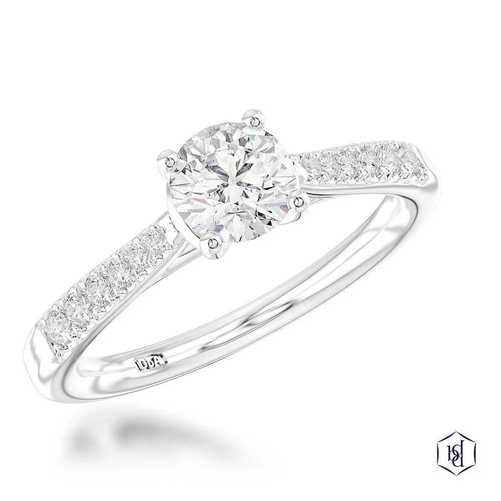 Skye Classic Round Round Brilliant Cut Platinum Solitaire Diamond Ring