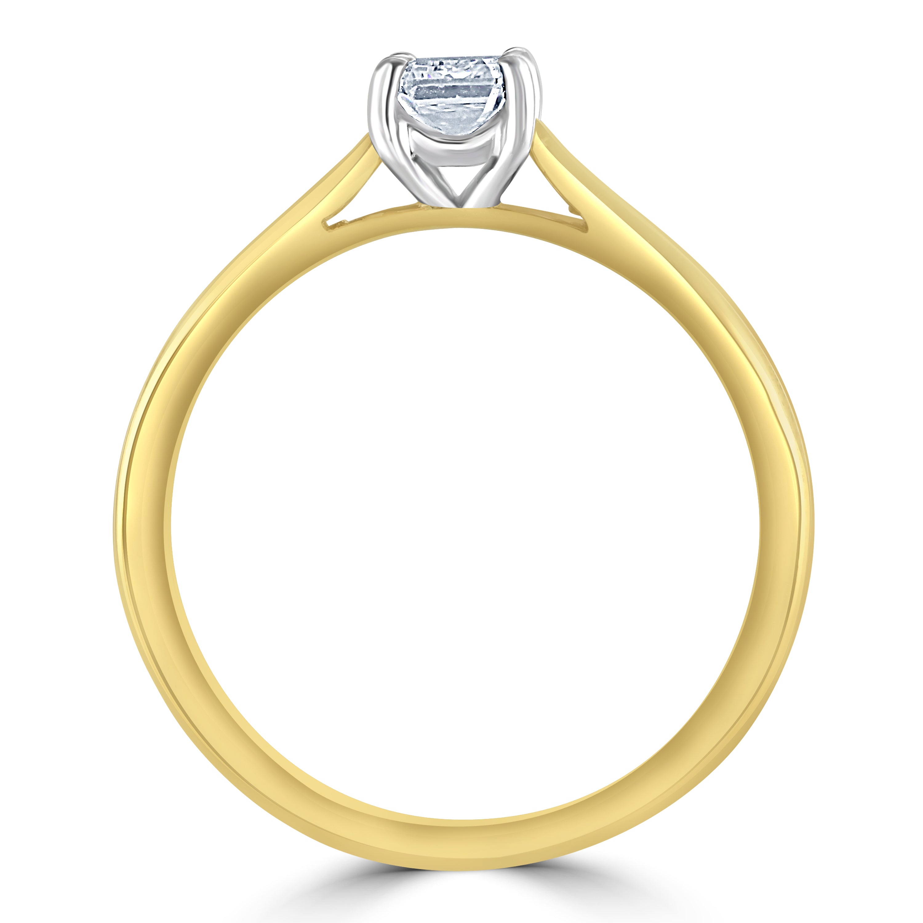 0.53ct Emerald Cut Diamond Solitaire 18ct Yellow Gold Ring