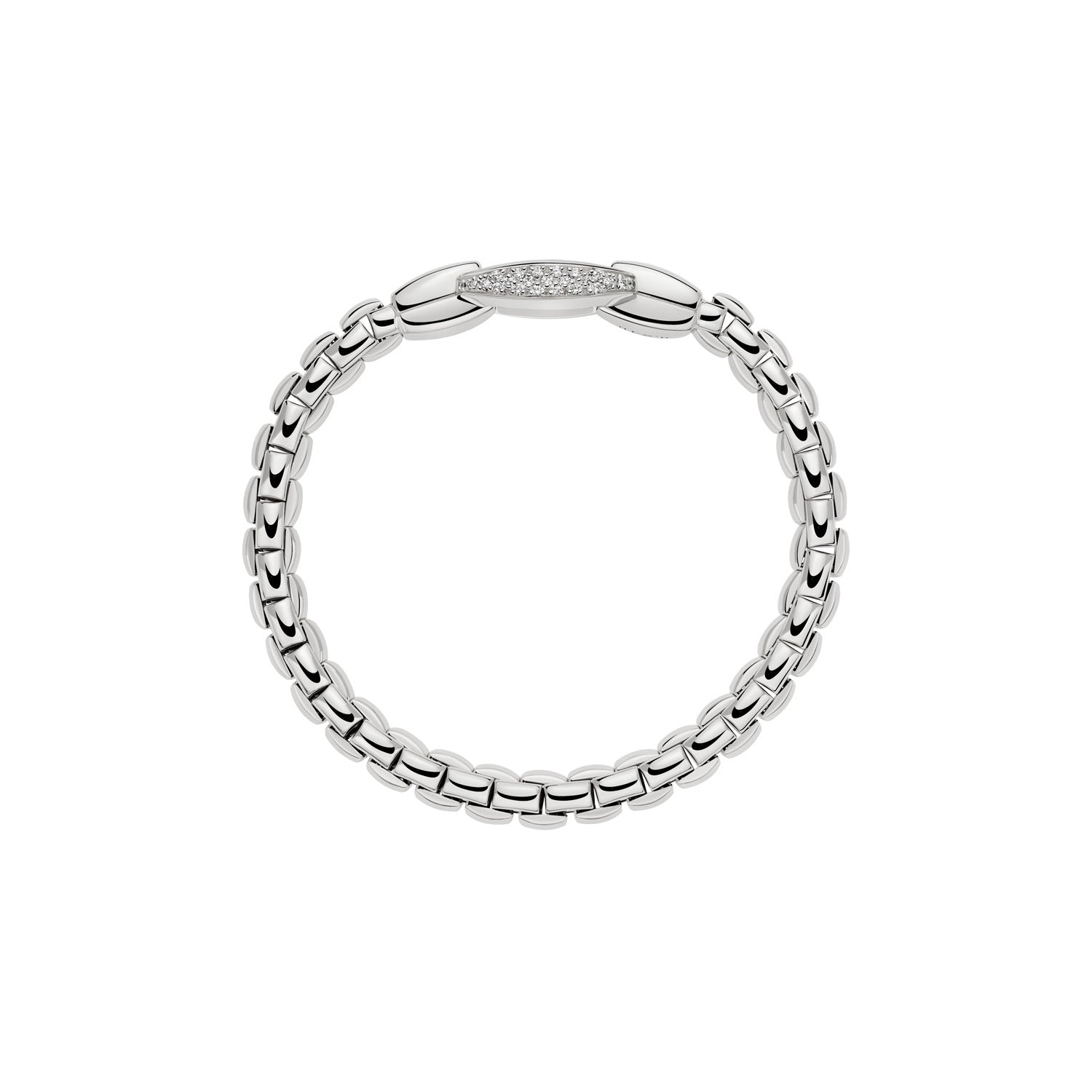 18ct White Gold Eka Flex'it Bracelet with Diamond Pave 0.71ct