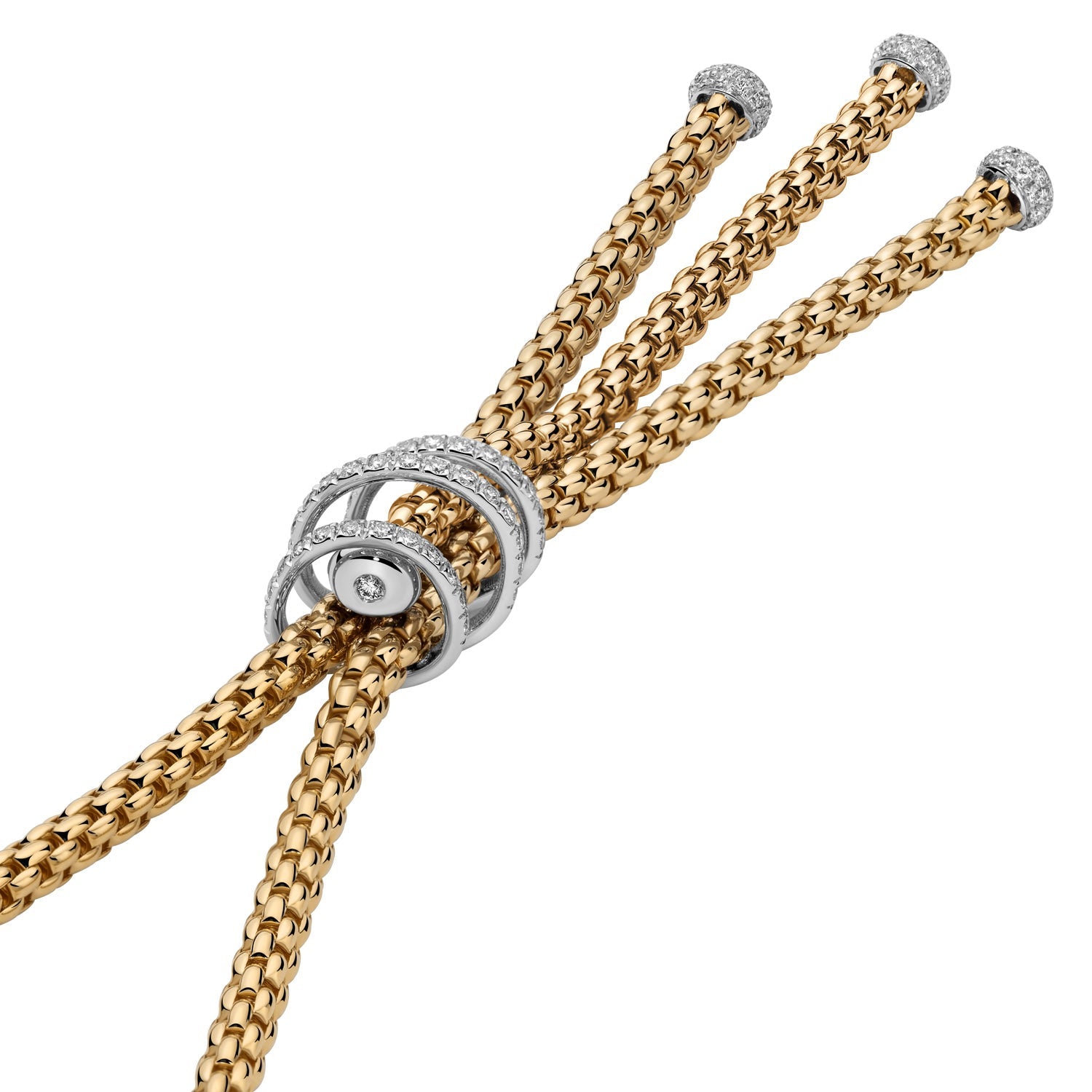 Prima Lariat Necklace with Diamond Pave 0.49ct