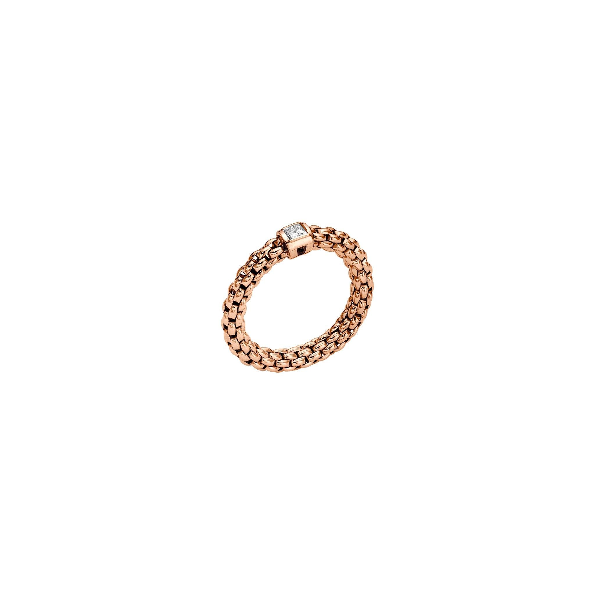 18ct Rose Gold Souls Flex'it Ring with White Diamond 0.09ct