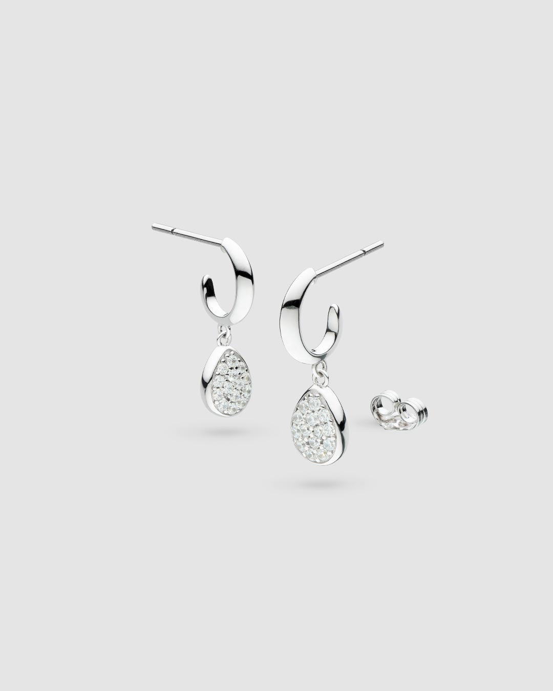 KH Coast Pebble Glisten Pave Semi Hoop