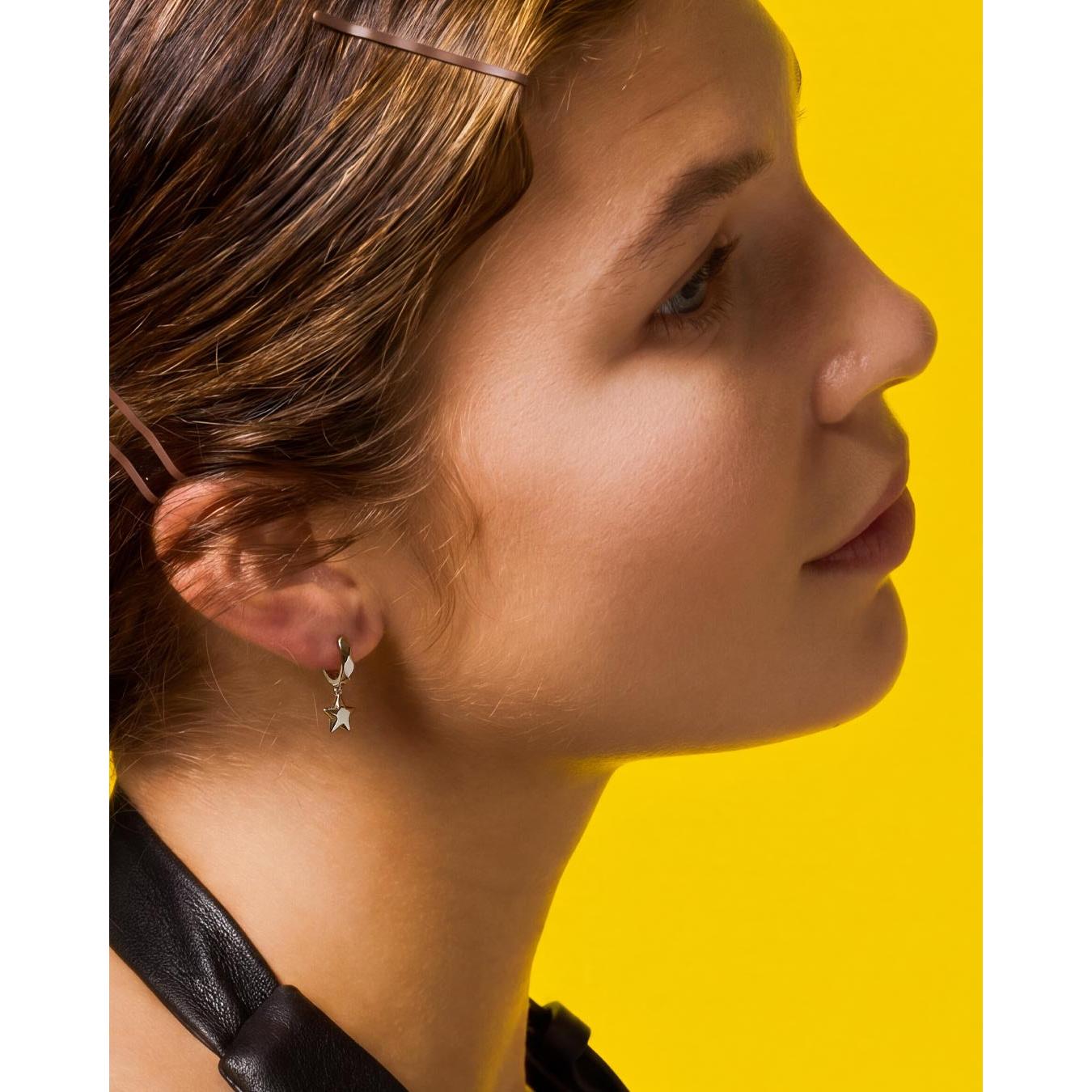 KH Rox Little Rock Star Hinged Hoop Drop Earrings