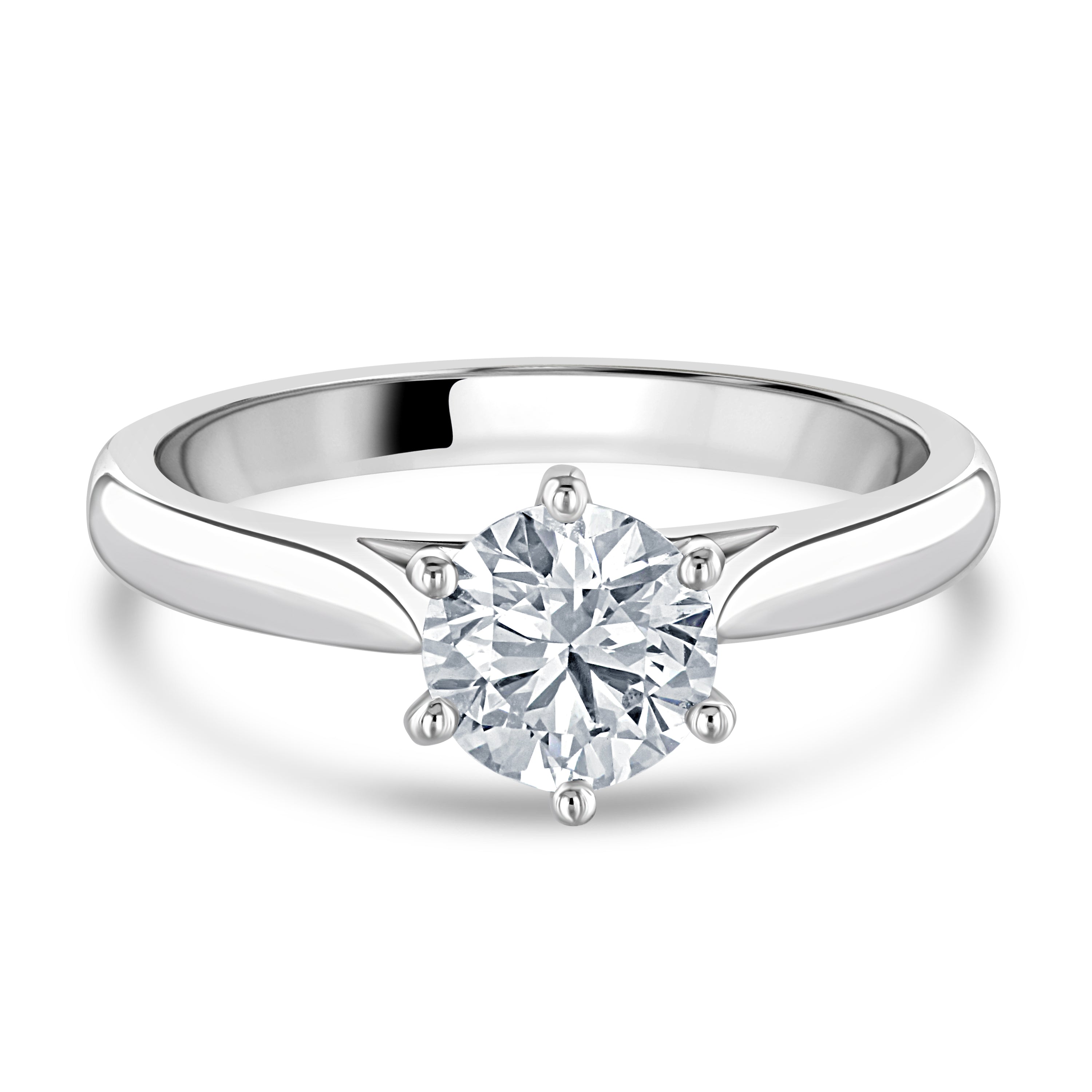1.00ct Round Brilliant Cut Diamond Solitaire Platinum Ring