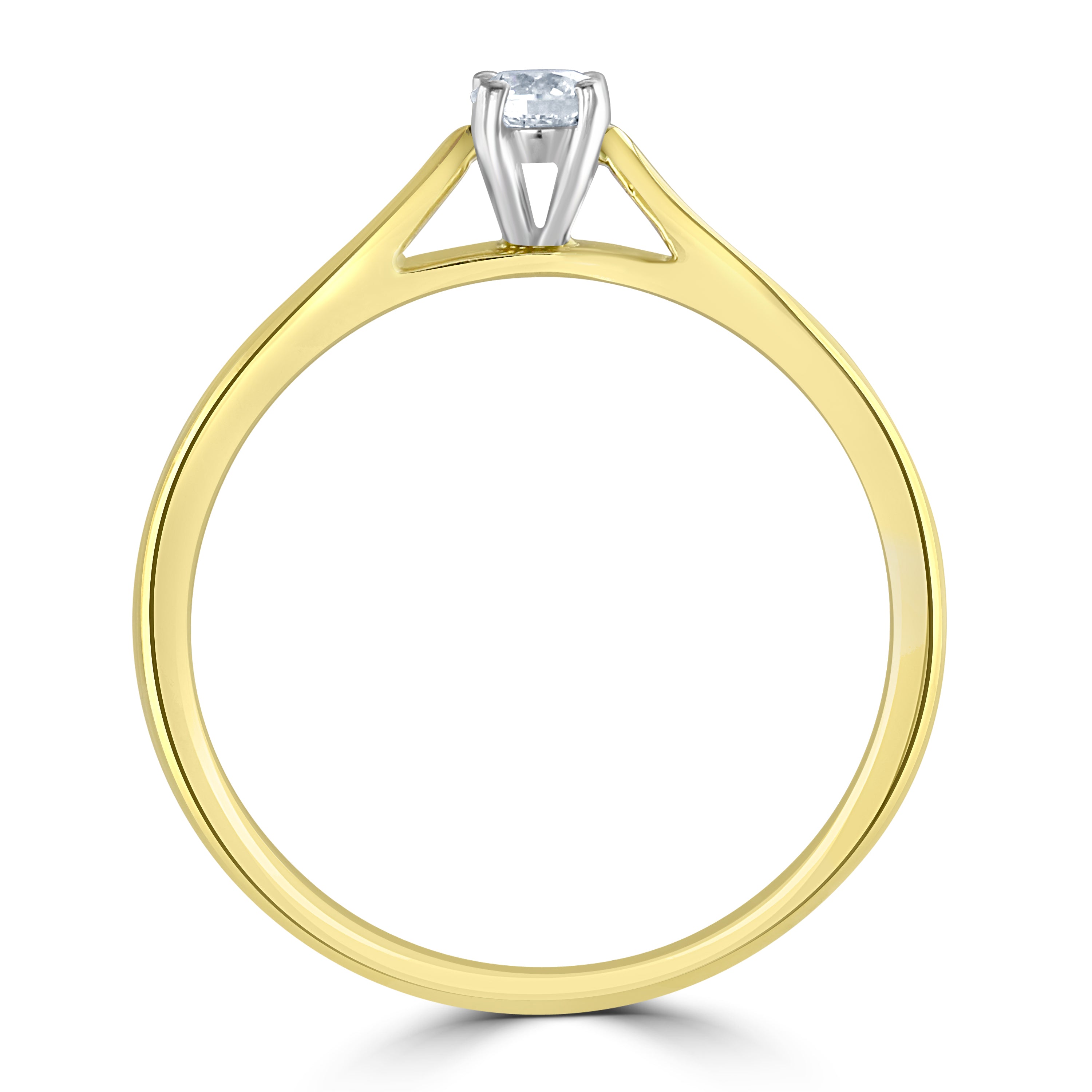0.15ct Round Brilliant Cut Diamond Solitaire 18ct Yellow Gold Ring