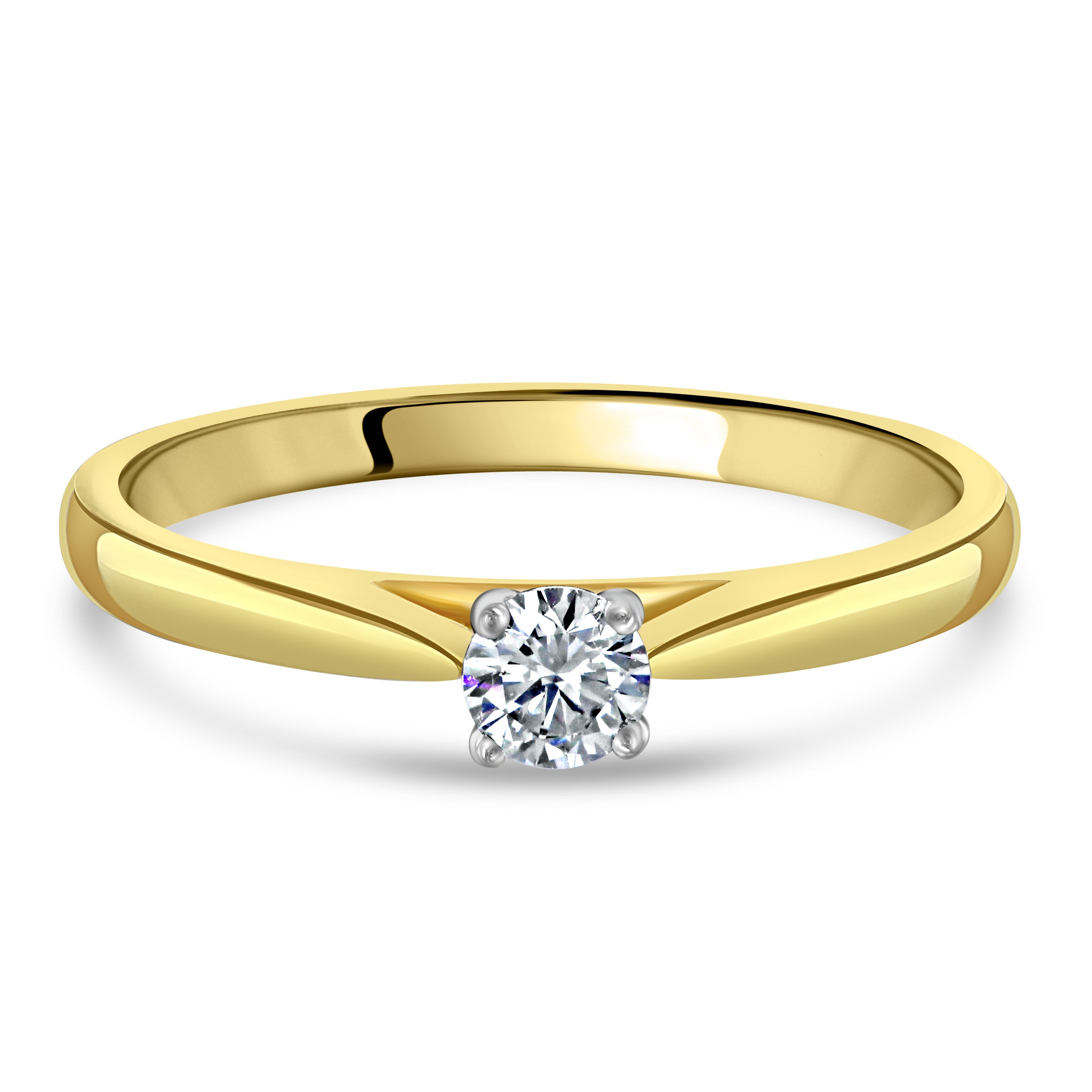 0.20ct Round Brilliant Cut Diamond Solitaire 18ct Yellow Gold Ring