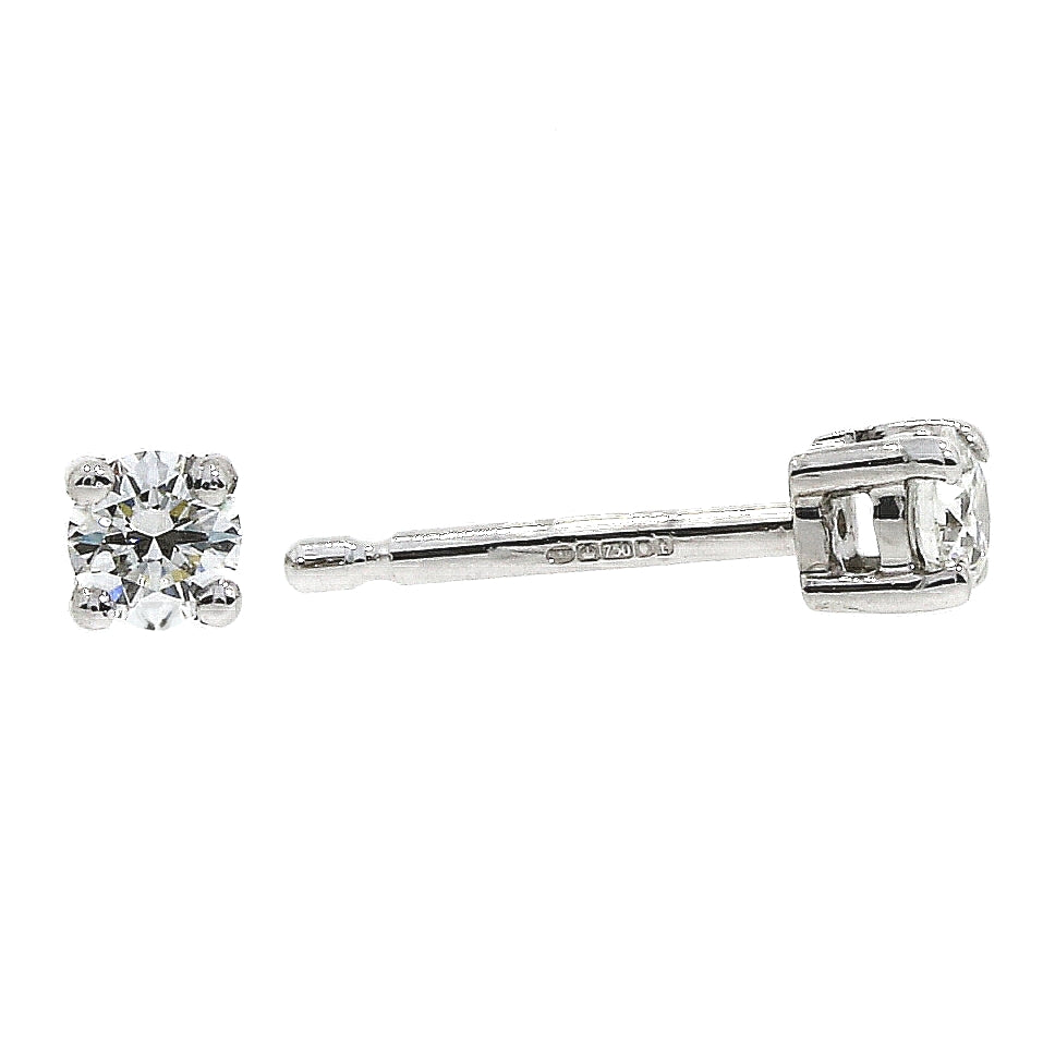 0.25ct 18ct white gold solitaire diamond earrings