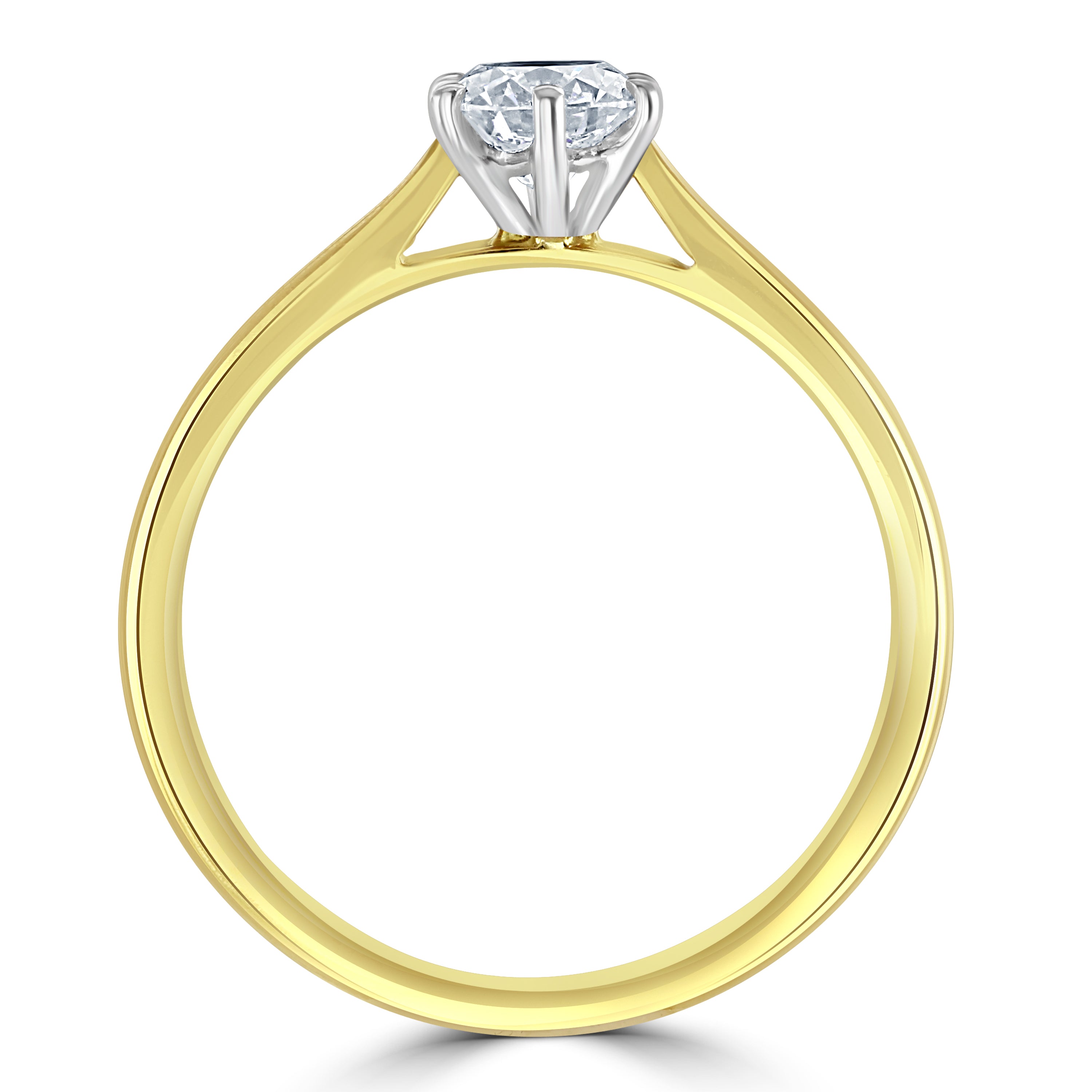0.62ct Round Brilliant Cut Diamond Solitaire 18ct Yellow Gold Ring