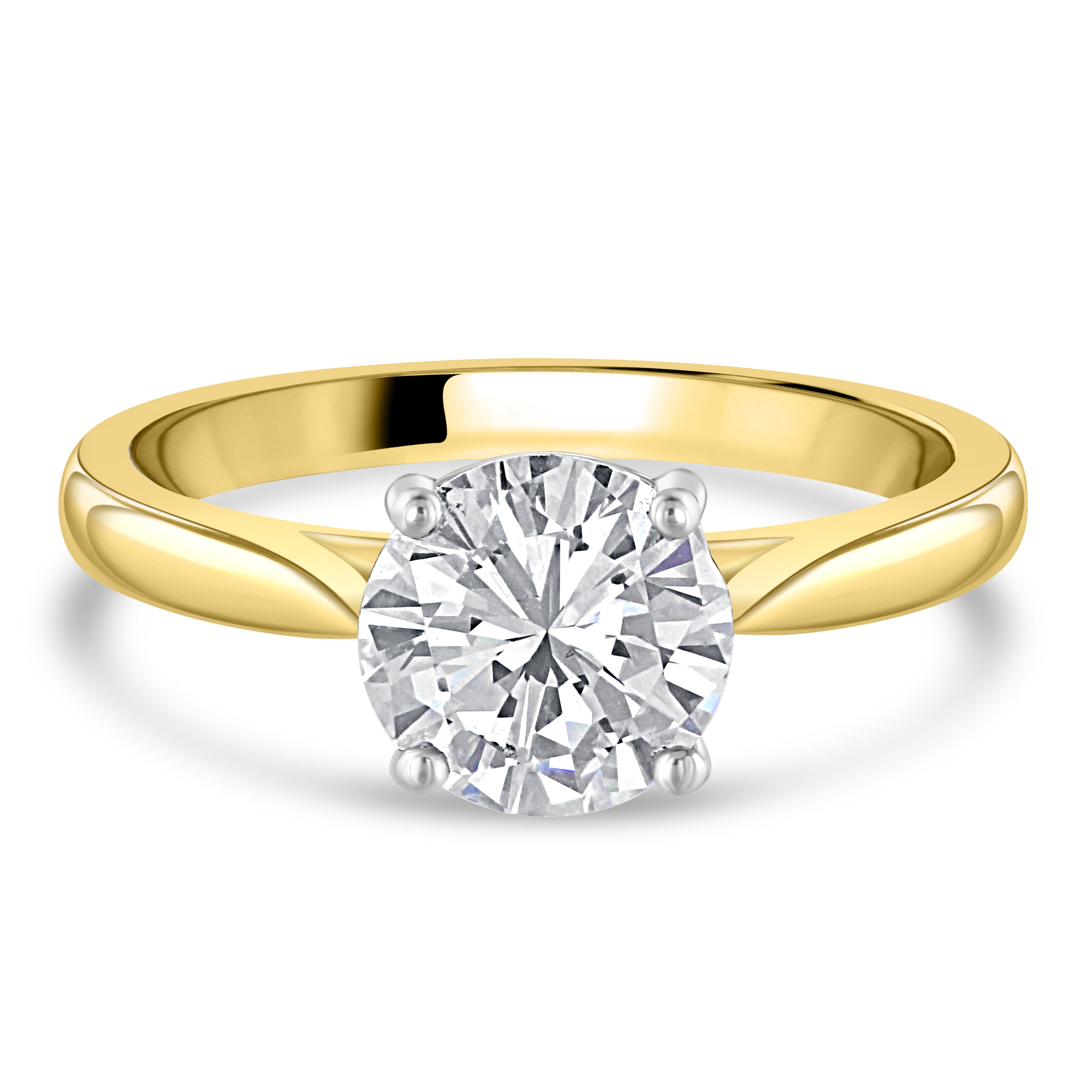 1.50ct Round Brilliant Cut Diamond Solitaire 18ct Yellow Gold Ring