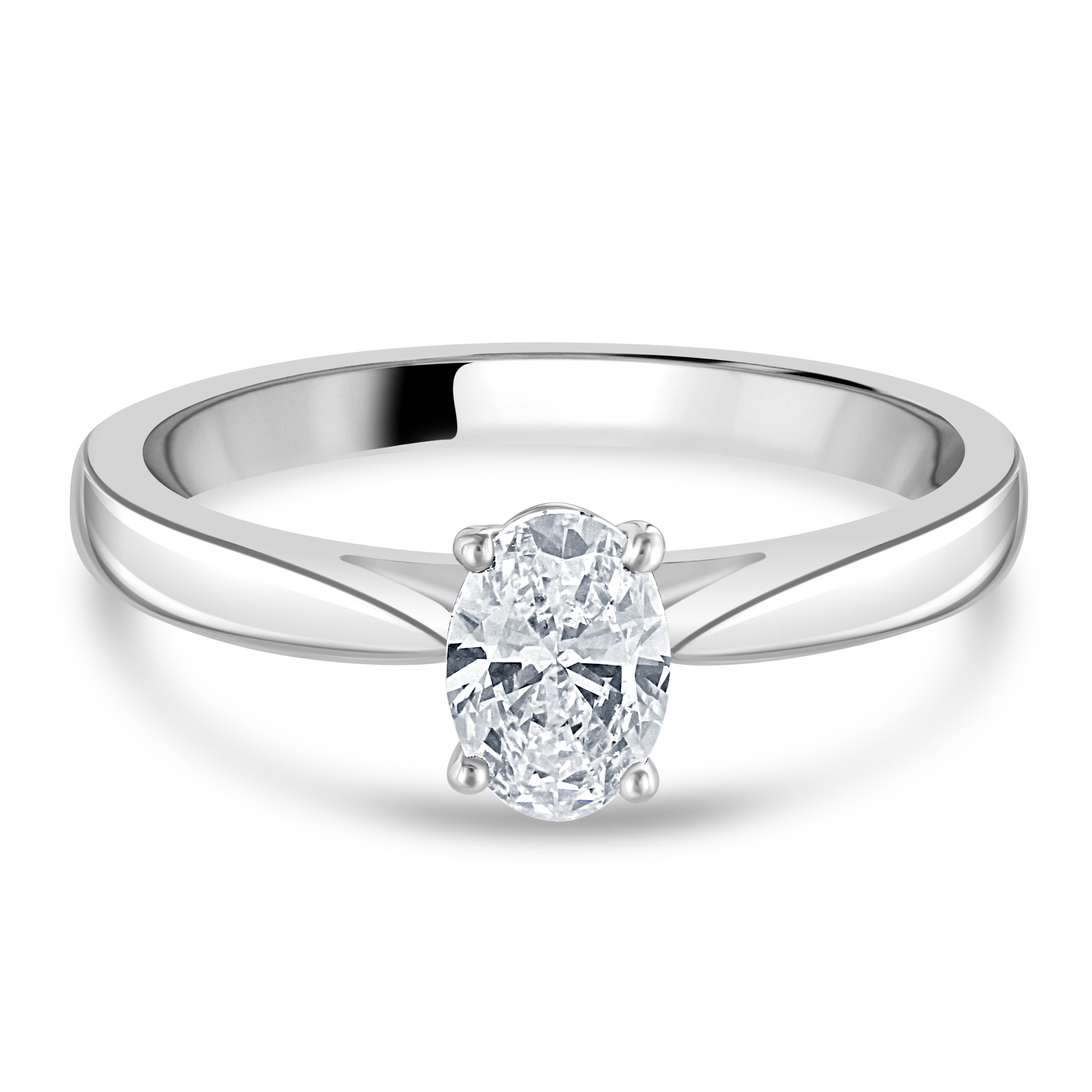 0.50ct Oval Cut Diamond Solitaire Platinum Ring