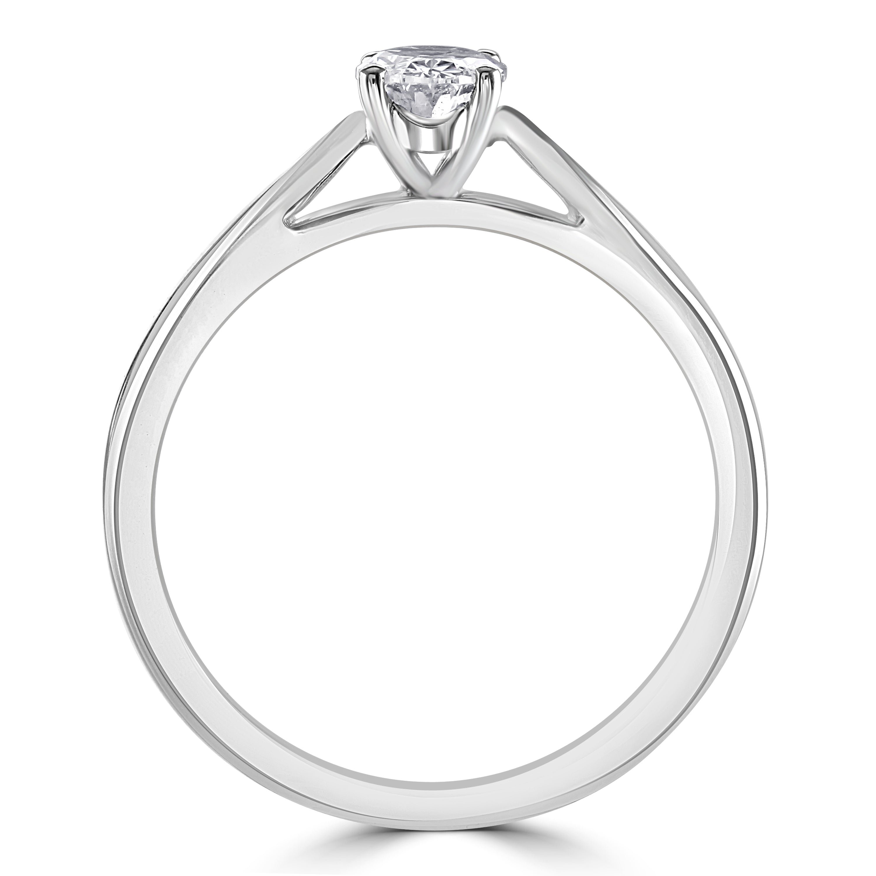 0.50ct Oval Cut Diamond Solitaire Platinum Ring