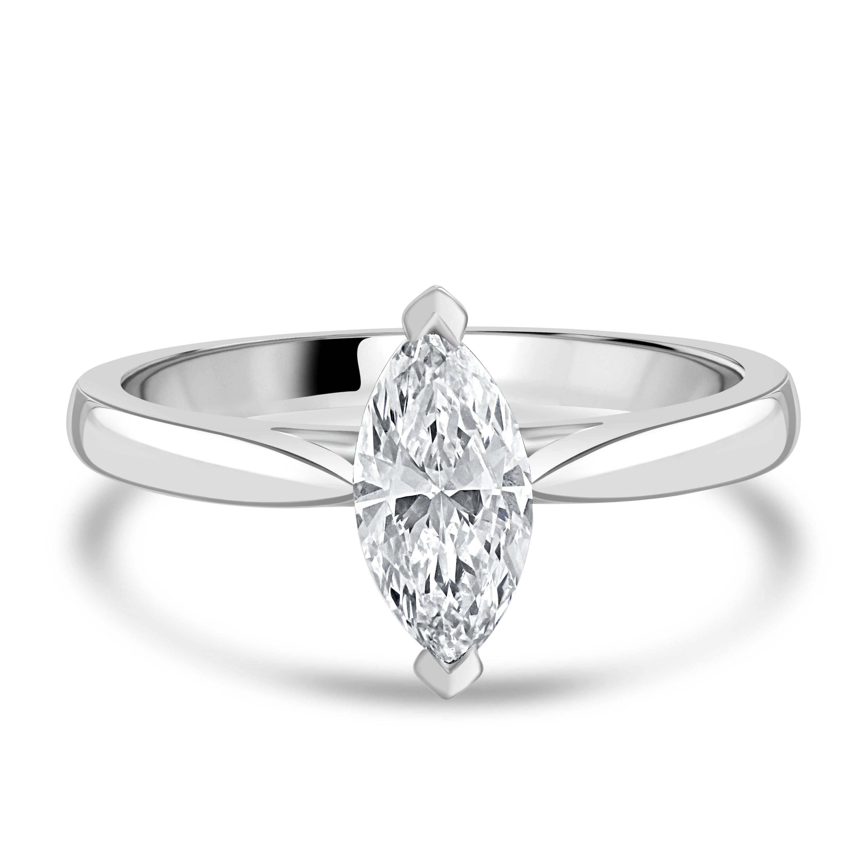 0.71ct Marquise Cut Diamond Solitaire Platinum Ring