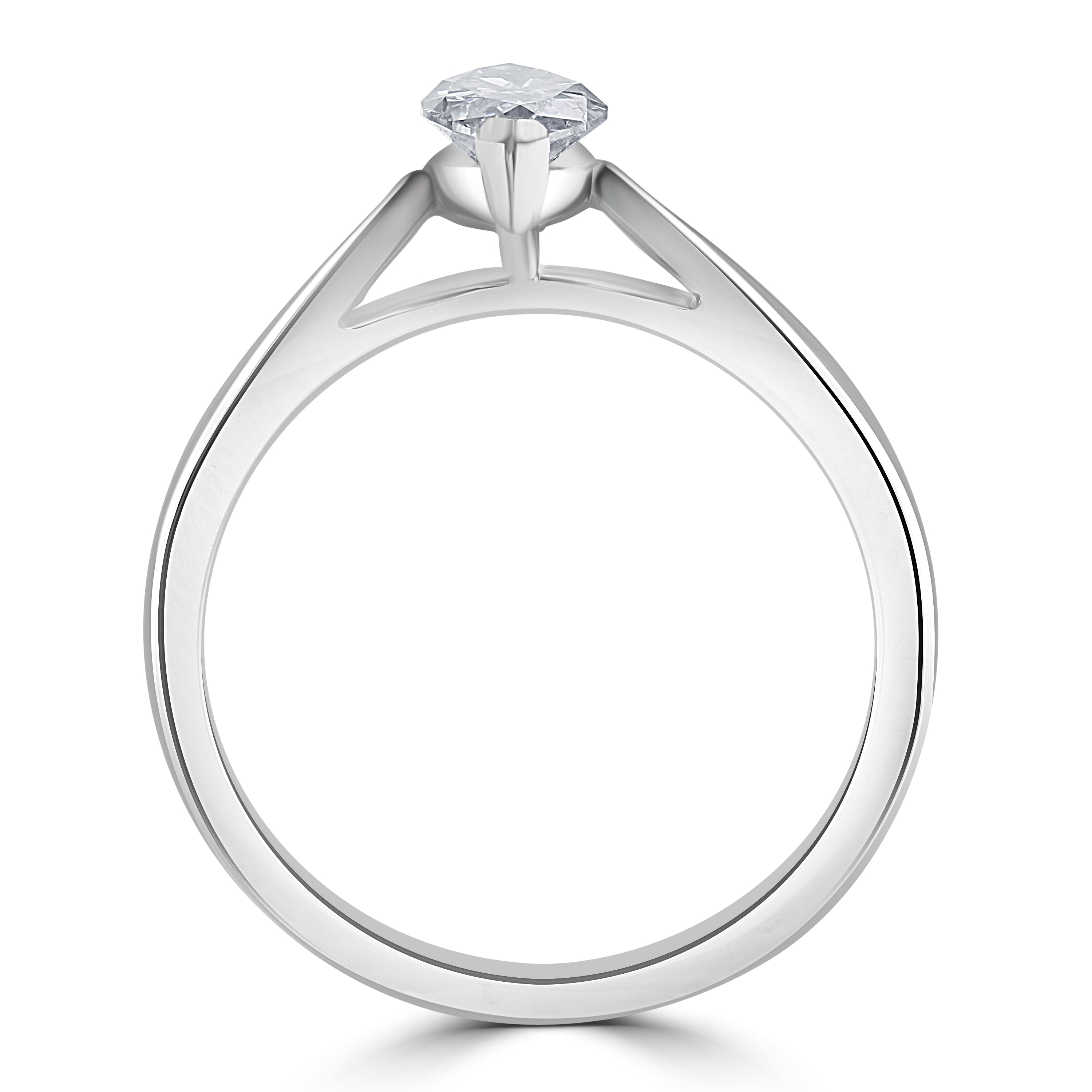0.71ct Marquise Cut Diamond Solitaire Platinum Ring