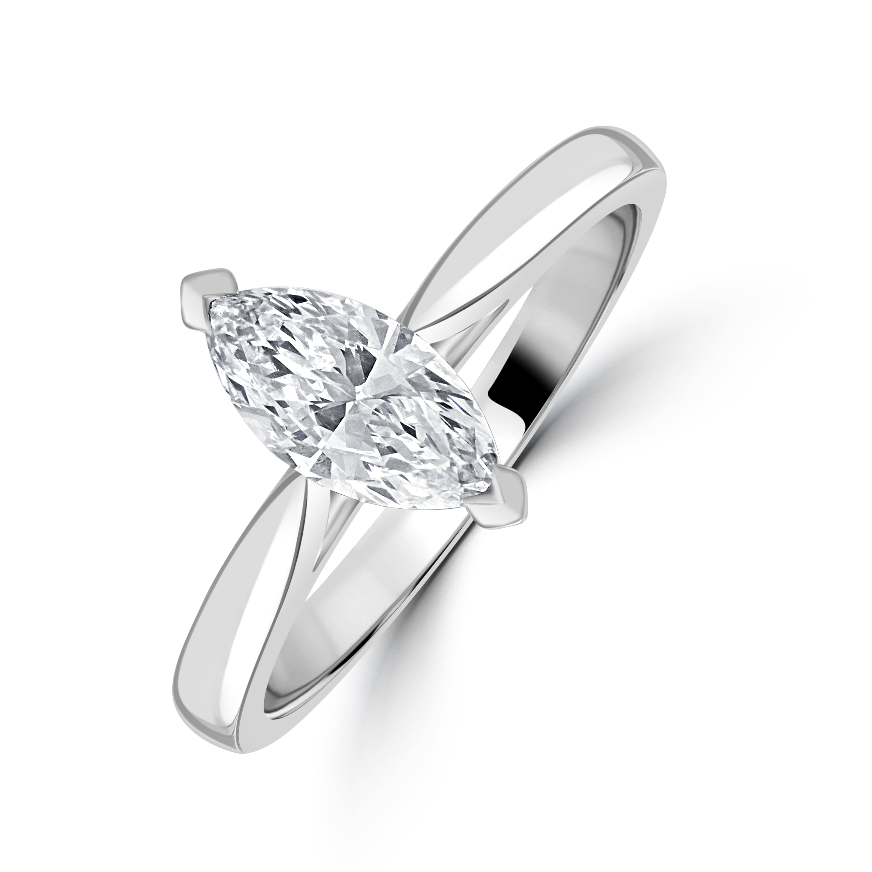 0.71ct Marquise Cut Diamond Solitaire Platinum Ring