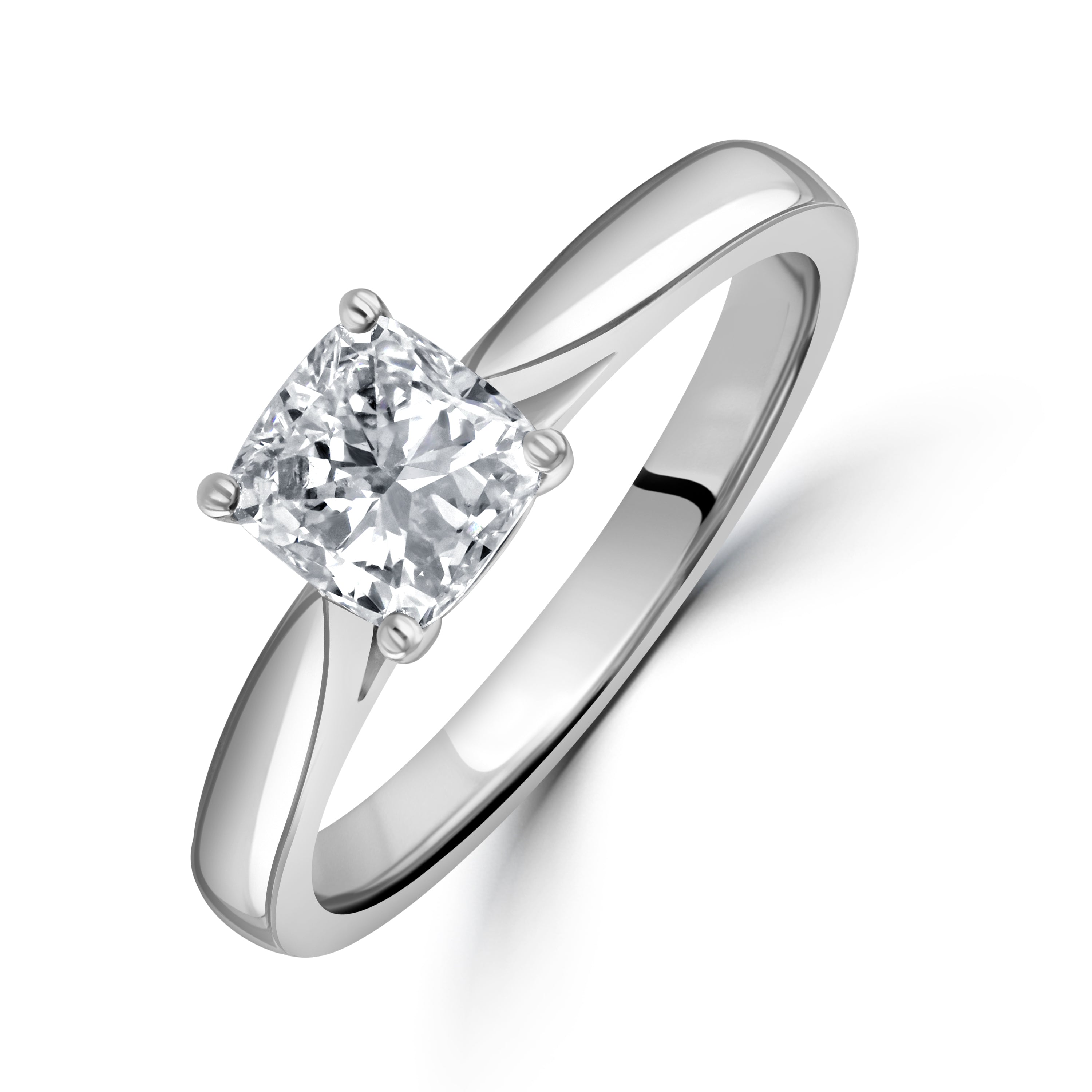 0.80ct Cushion Cut Diamond Solitaire Platinum Ring