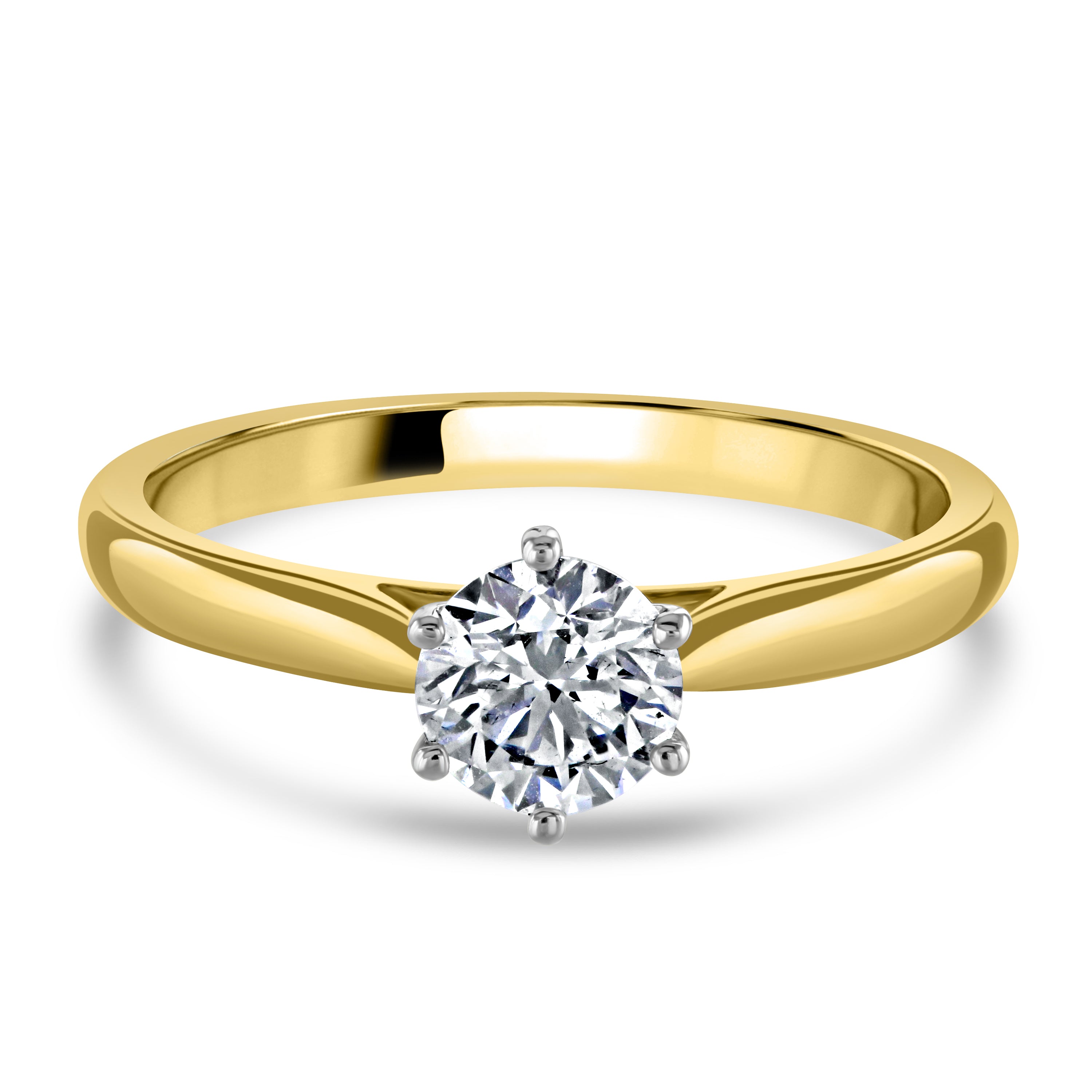 0.70ct Round Brilliant Cut Diamond Solitaire 18ct Yellow Gold Ring