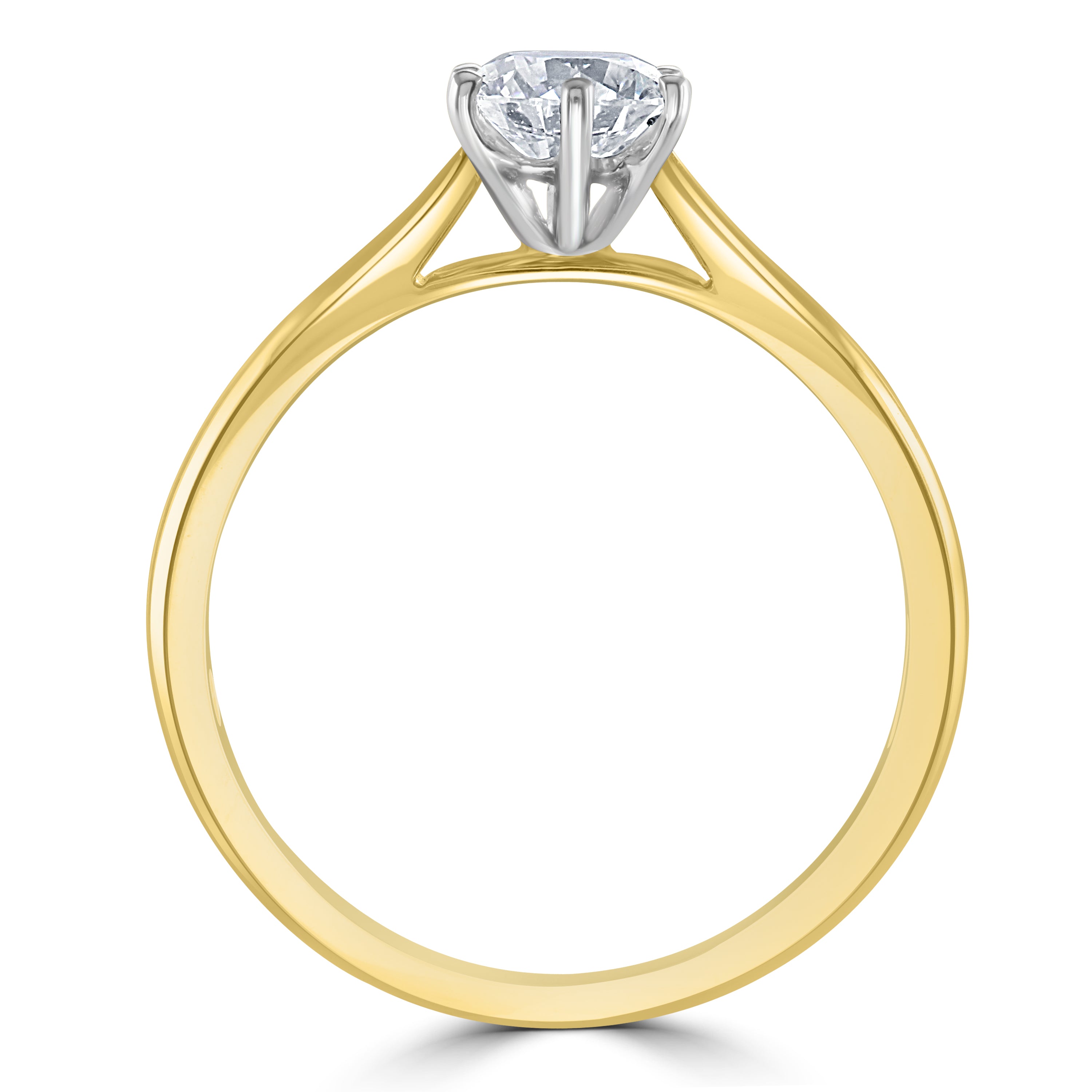 0.70ct Round Brilliant Cut Diamond Solitaire 18ct Yellow Gold Ring