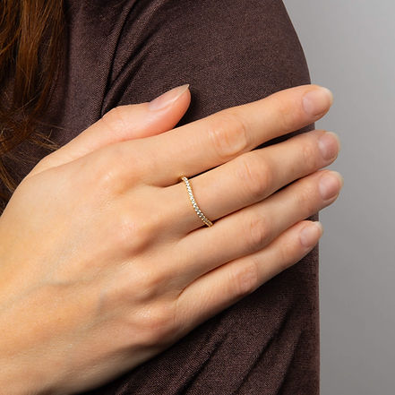 Gold Plated Zirconia Wave Cluster Ring