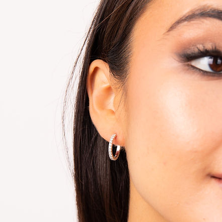 Zirconia 3/4 Hoop Earrings