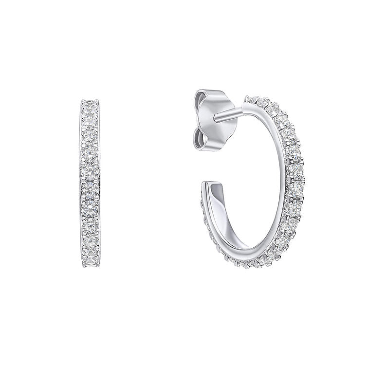 Zirconia 3/4 Hoop Earrings