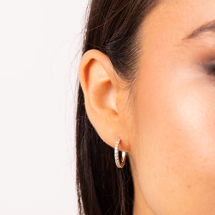 G/P CZ 3/4 Hoop Earrings