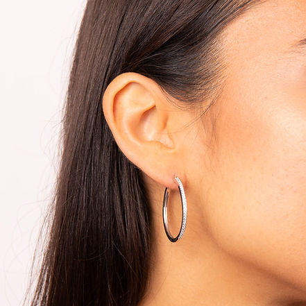 CZ Large 33mm Hoop E'rings