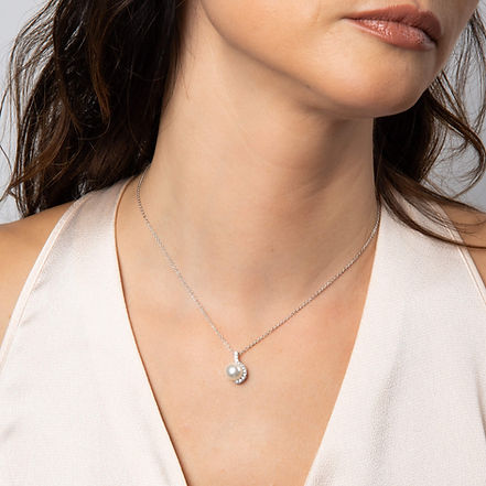 Half Halo Pearl Pendant