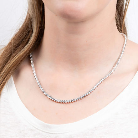 Claw Set Zirconia Tennis Necklace