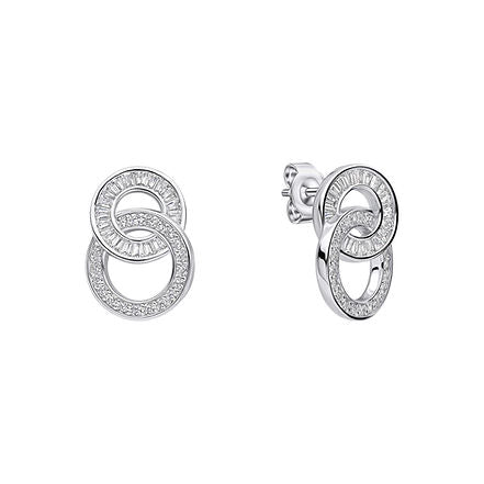 CZ Linked Circles Stud E'rings