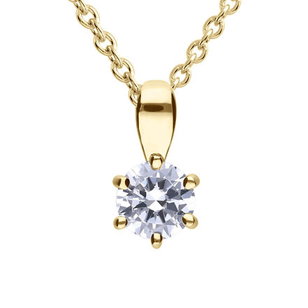 G/P CZ 6 Claw Pendant 0.50ct