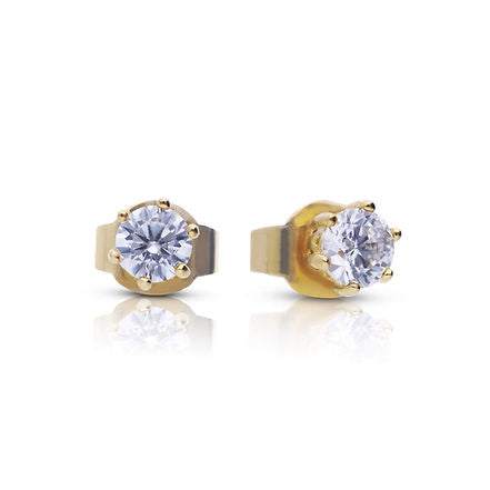 Gold Plated Claw Set 0.5ct Zirconia Solitaire Earrings