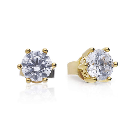 G/P CZ 6 Claw Stud E'rings 1.50ct