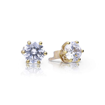G/P CZ 6 Claw Stud E'rings 2.00ct